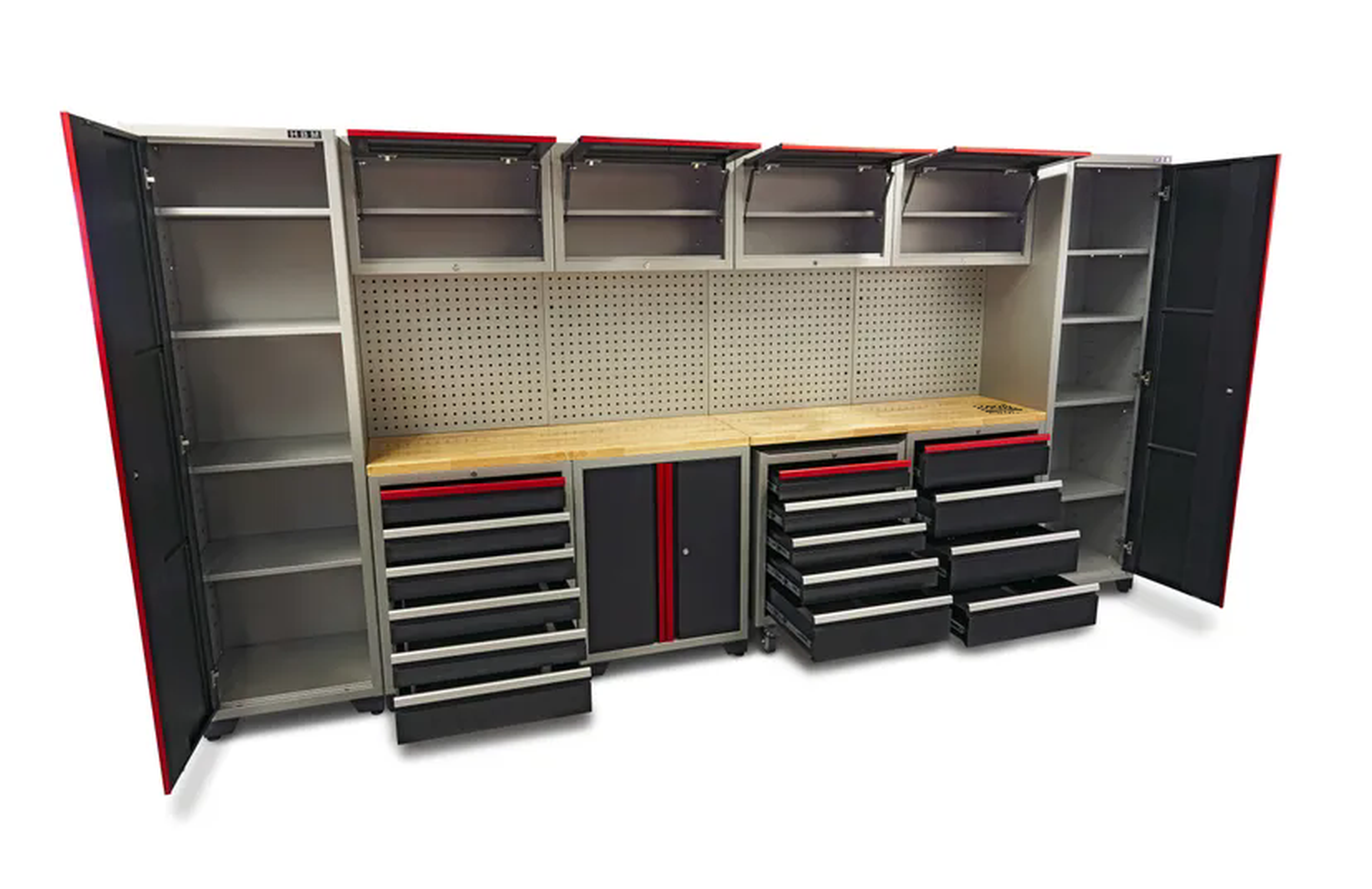 Système d'atelier modulaire professionnel de luxe HBM, 16 pièces, noir rouge Image 9
