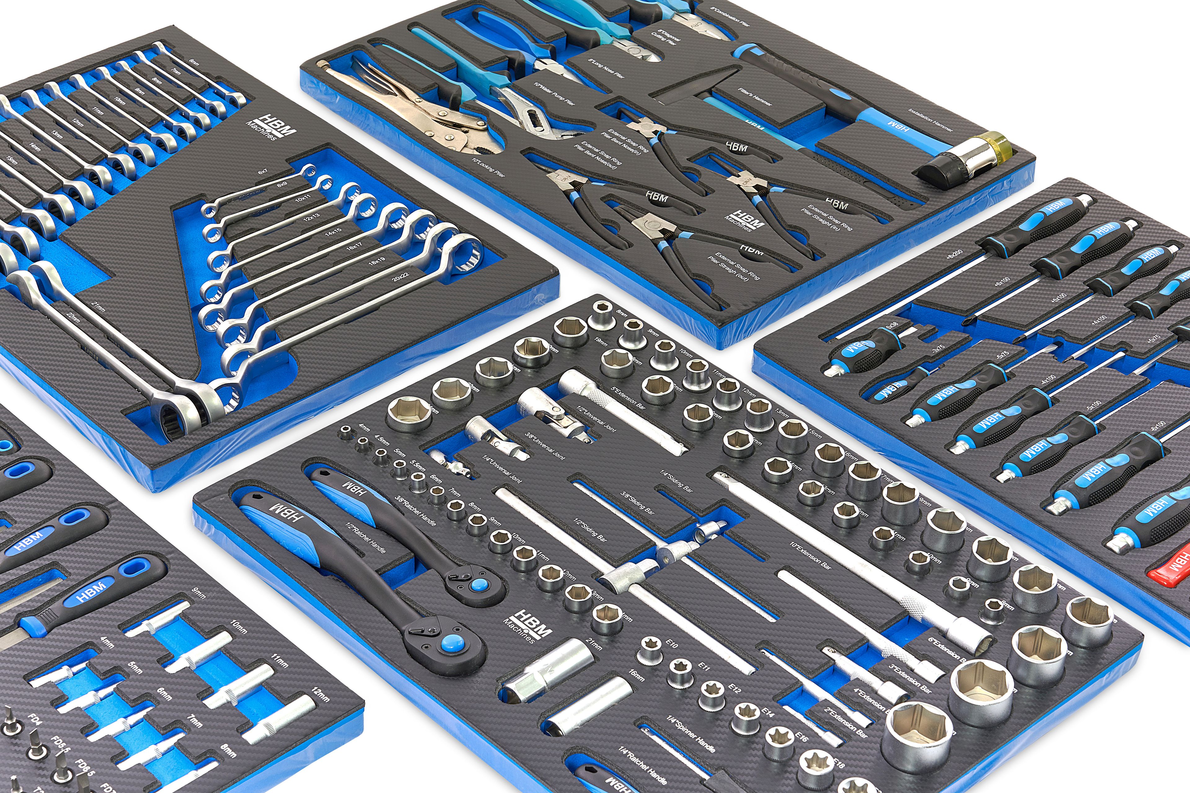 HBM servante à outils garnie 196 pièces, bleu Image 13