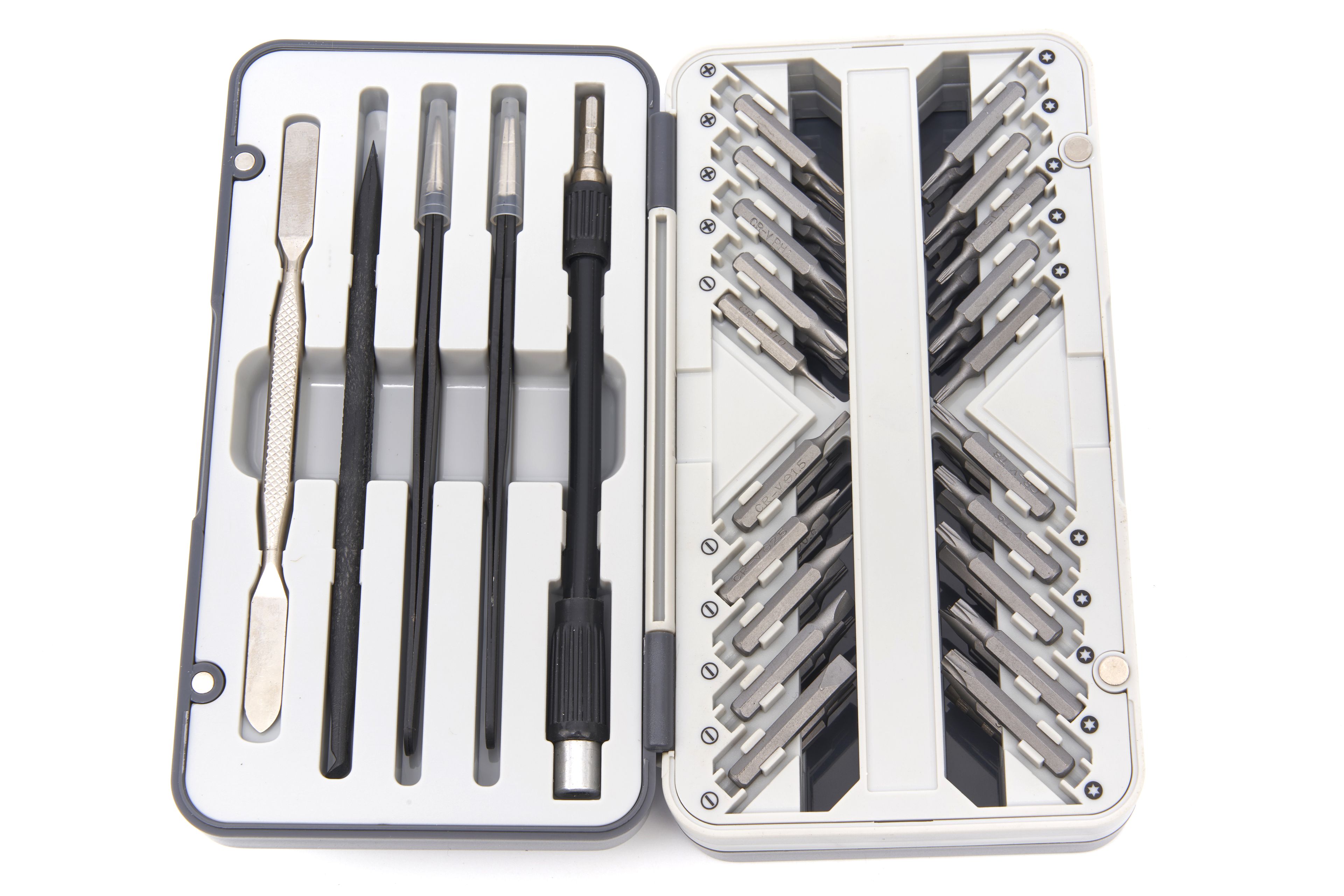 HBM 66 Pezzi Cacciavite di Precisione, Set di Punte con Prolungamento Flessibile, 2 Pinzette e 2 Spatole Universali Image 5