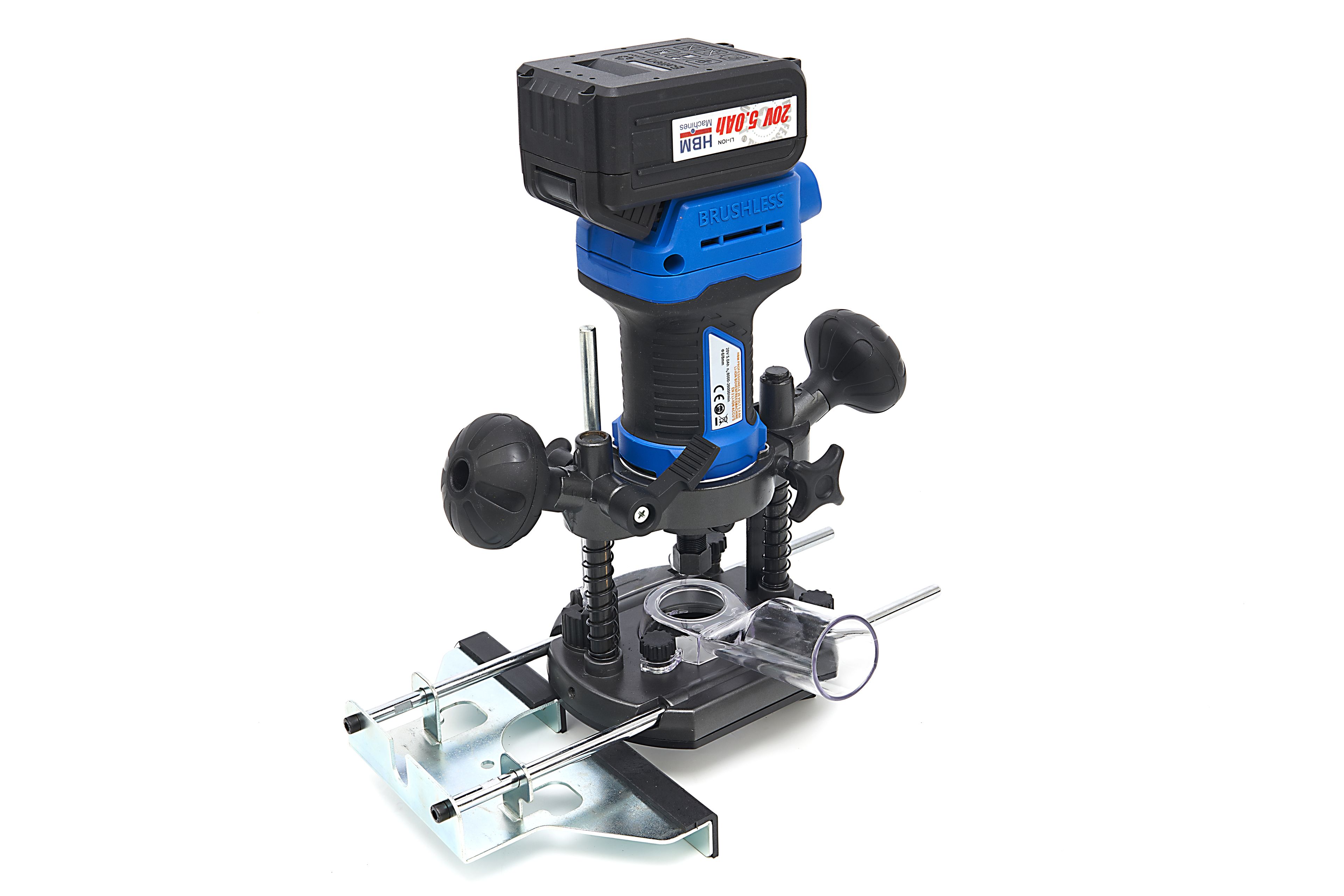 Fresatrice Professionale HBM da 20 Volt 5,0 AH Li-ion e 2 Batterie Li-ion Image 8
