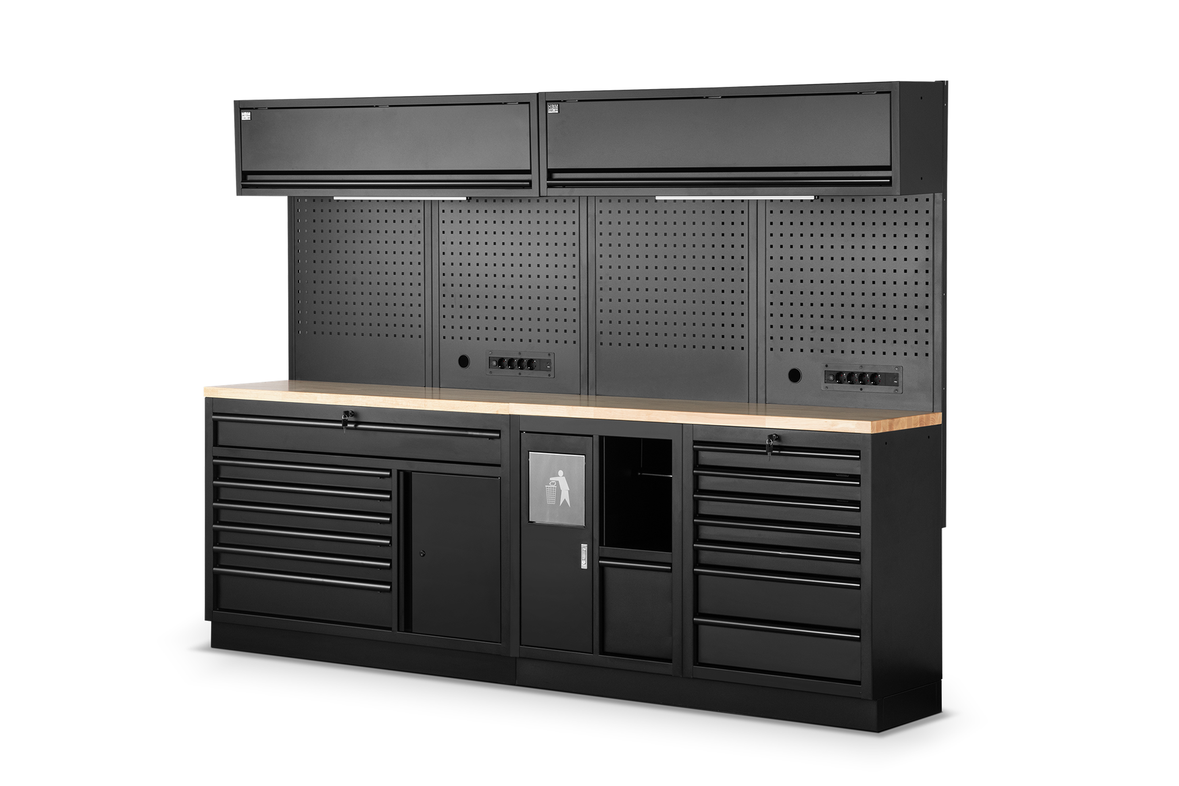 HBM modulair werkplaatssysteem 10-delig, zwart