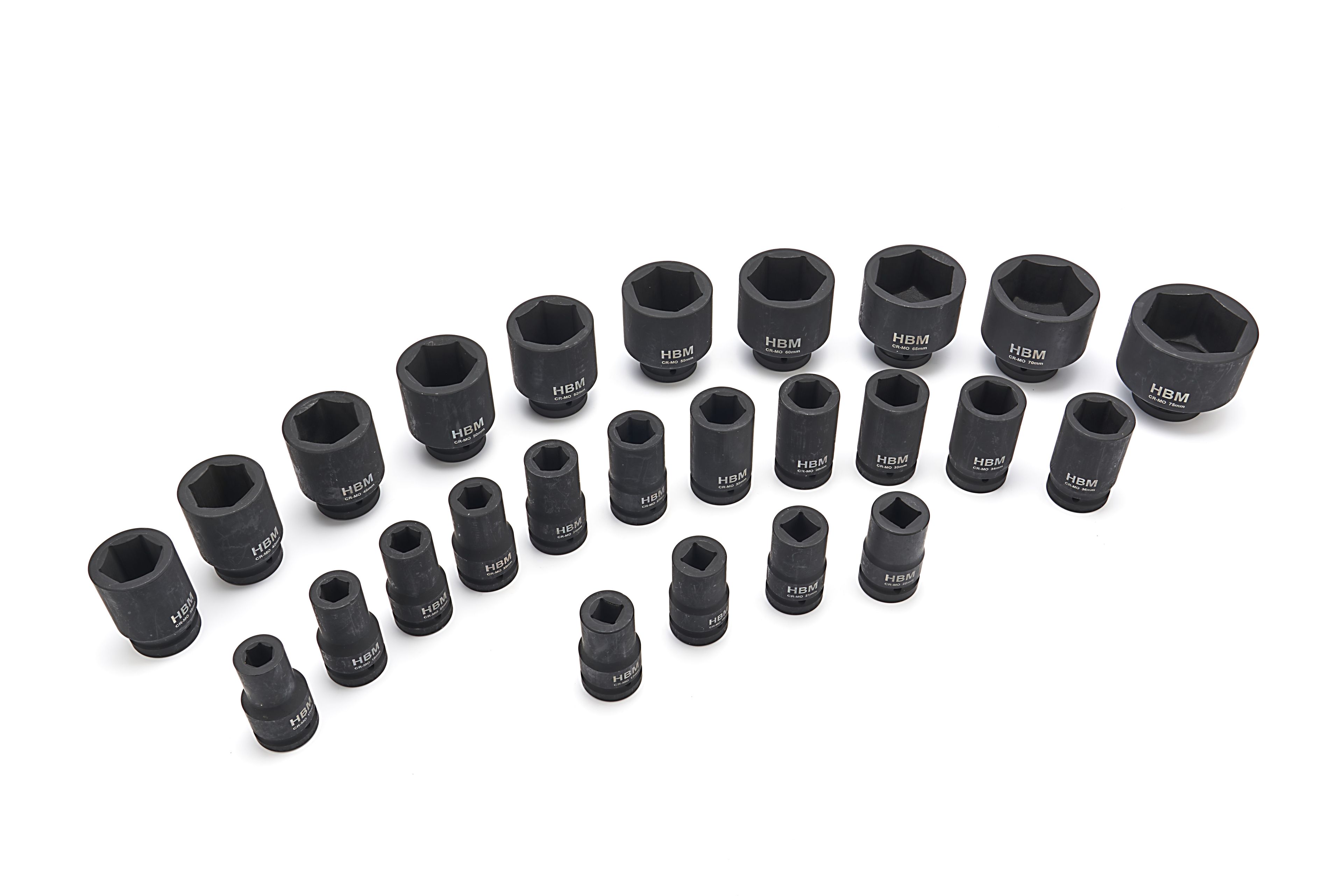 HBM krachtdoppenset zeskant 1 inch, 17 - 75 mm, 25-delig Image 3