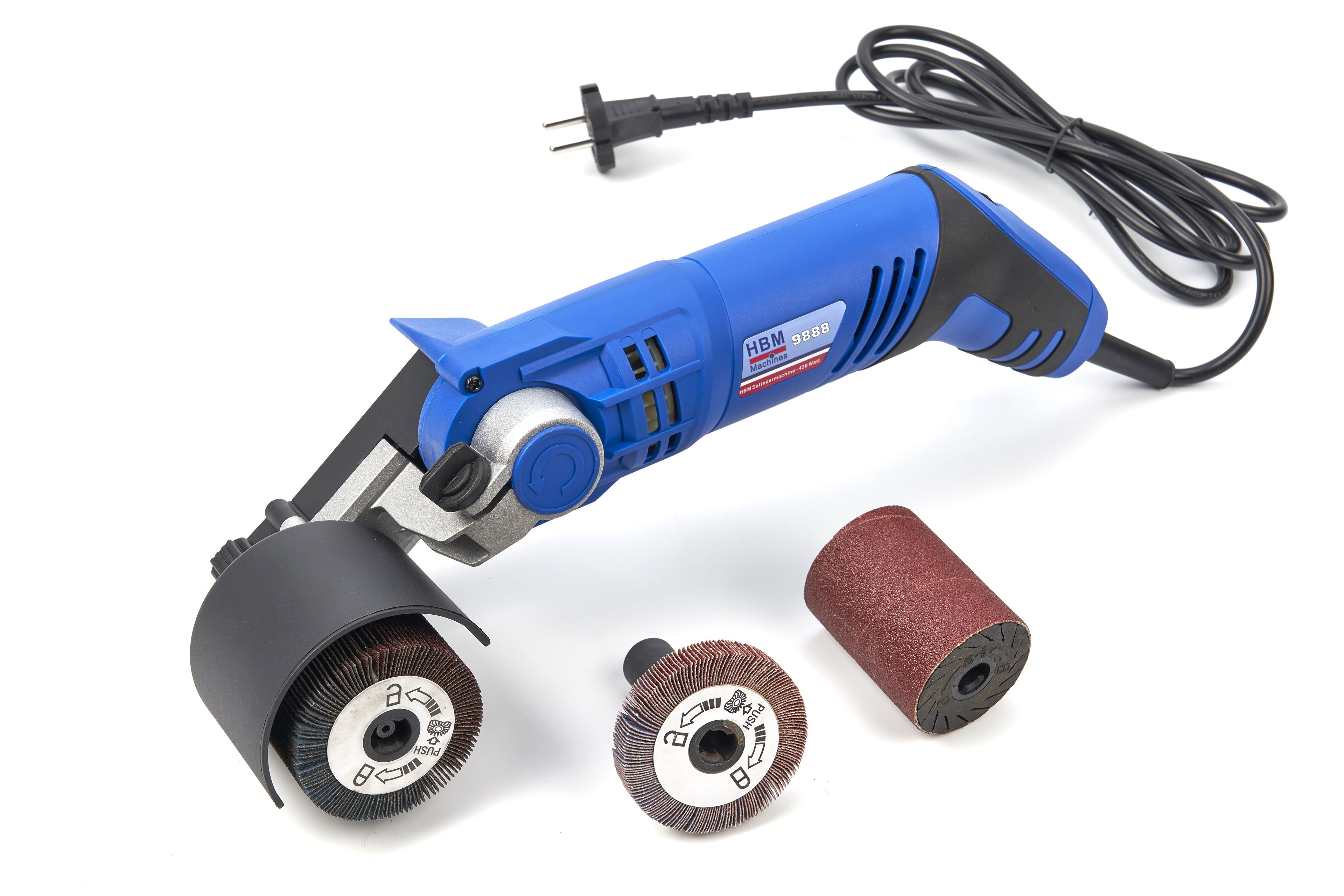 HBM Satineermachine - Borstelmachine Met Kantelbare Kop - 420 Watt