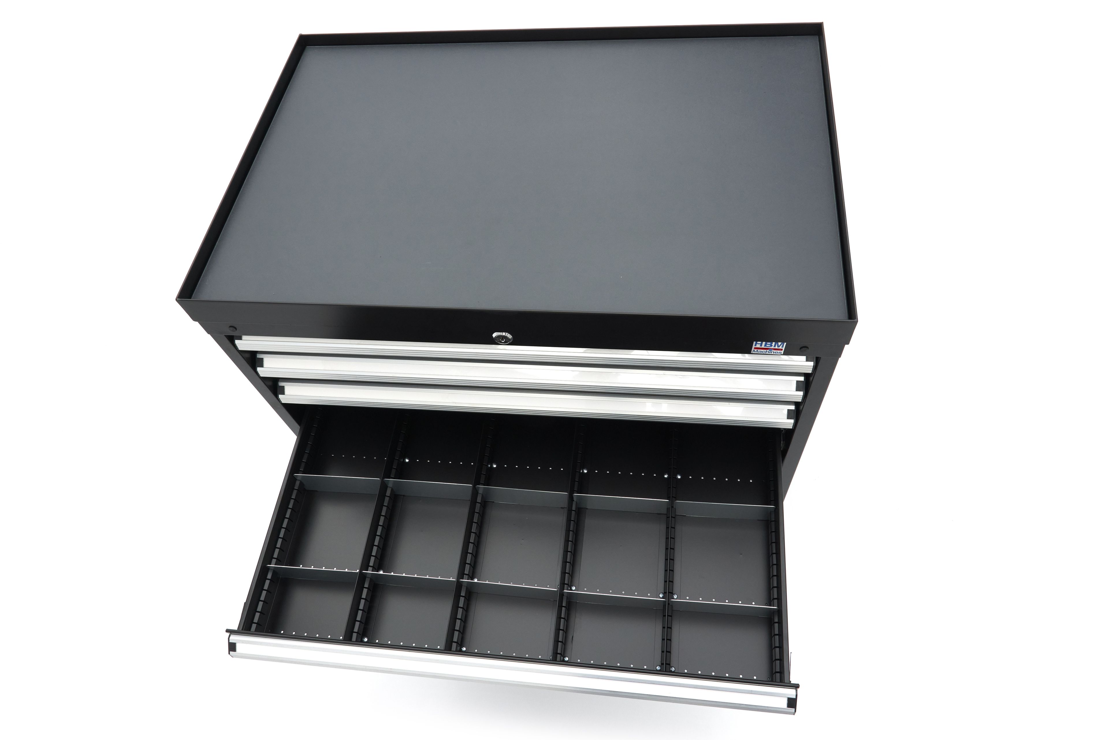 HBM Profi-Werkzeugschrank mit 8 Schubladen / Schubladenschrank, 88 × 58 × 100 cm, schwarz Image 15