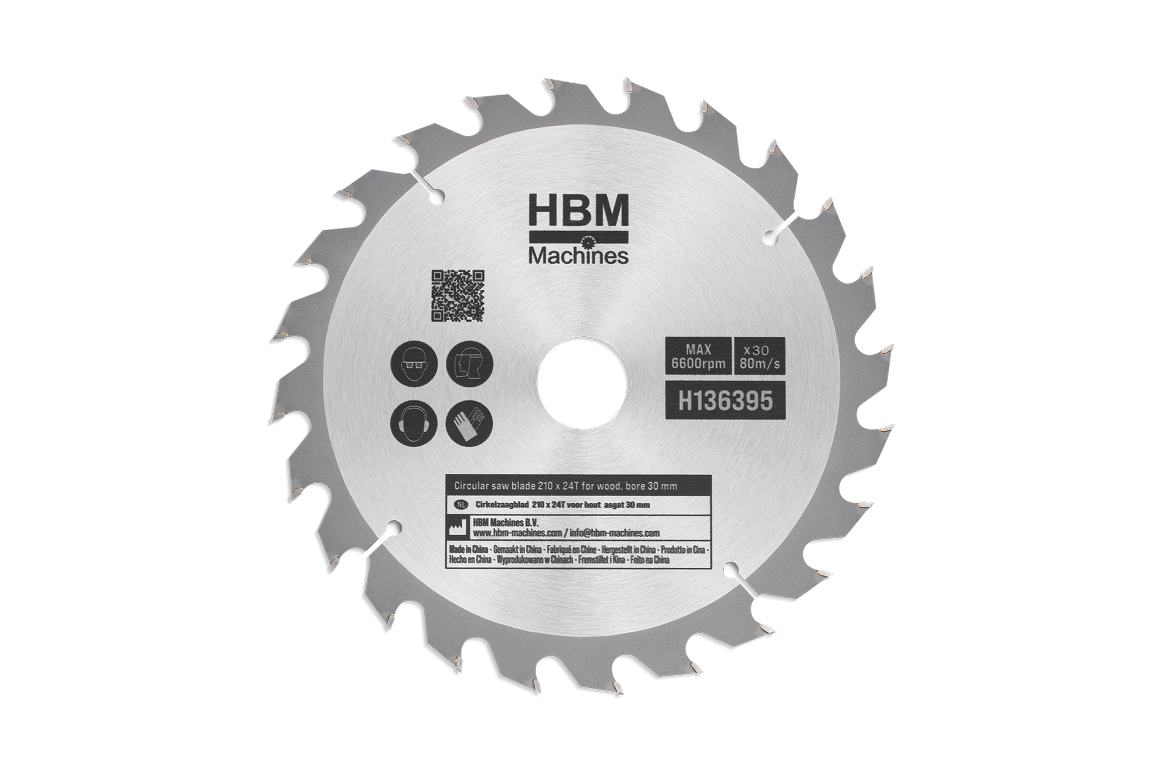 HBM Cirkelzaagbladen voor Hout 210 mm 24 Tanden Image 1