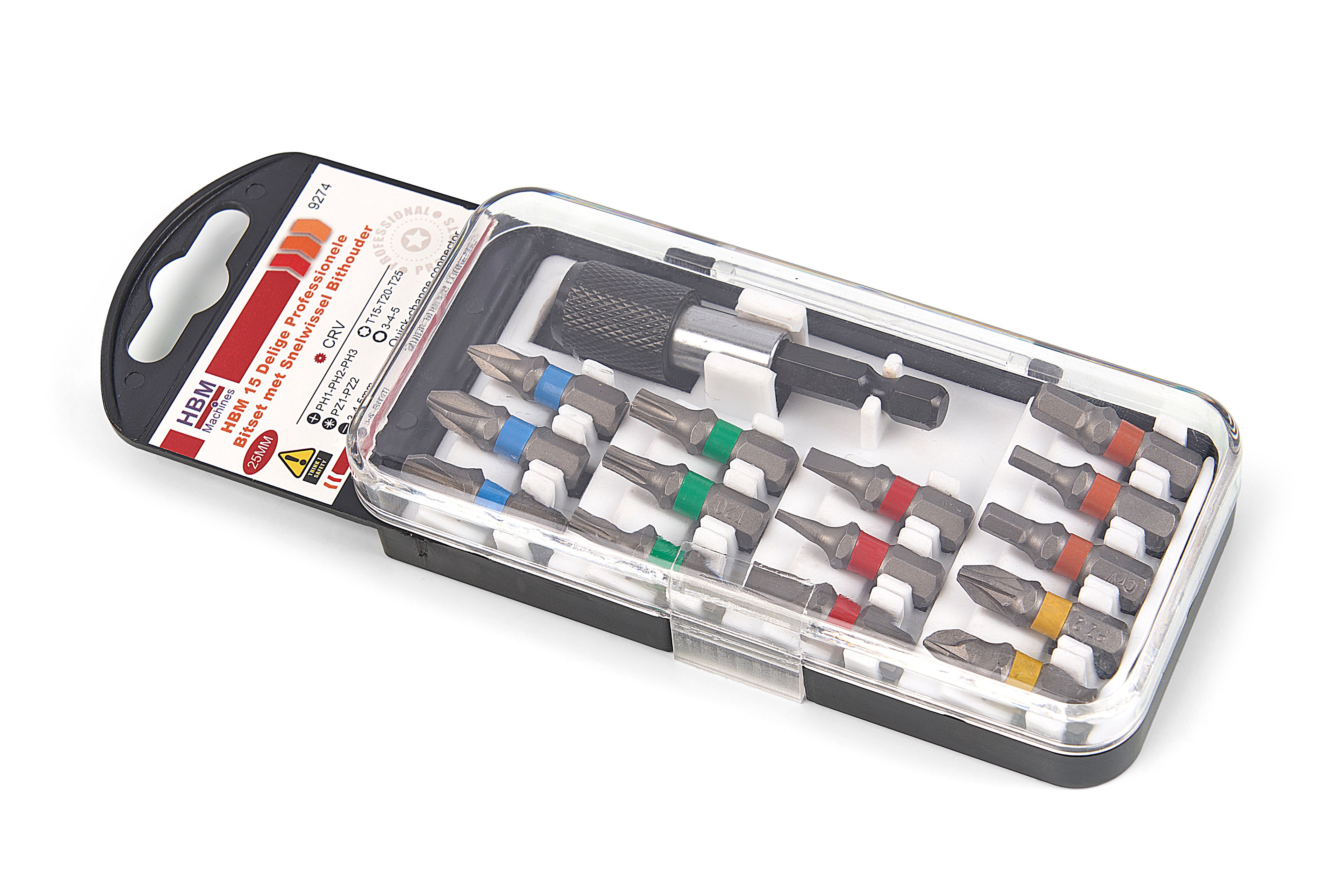 HBM 15 Delige Professionele Bitset met Snelwissel Bithouder Image 3