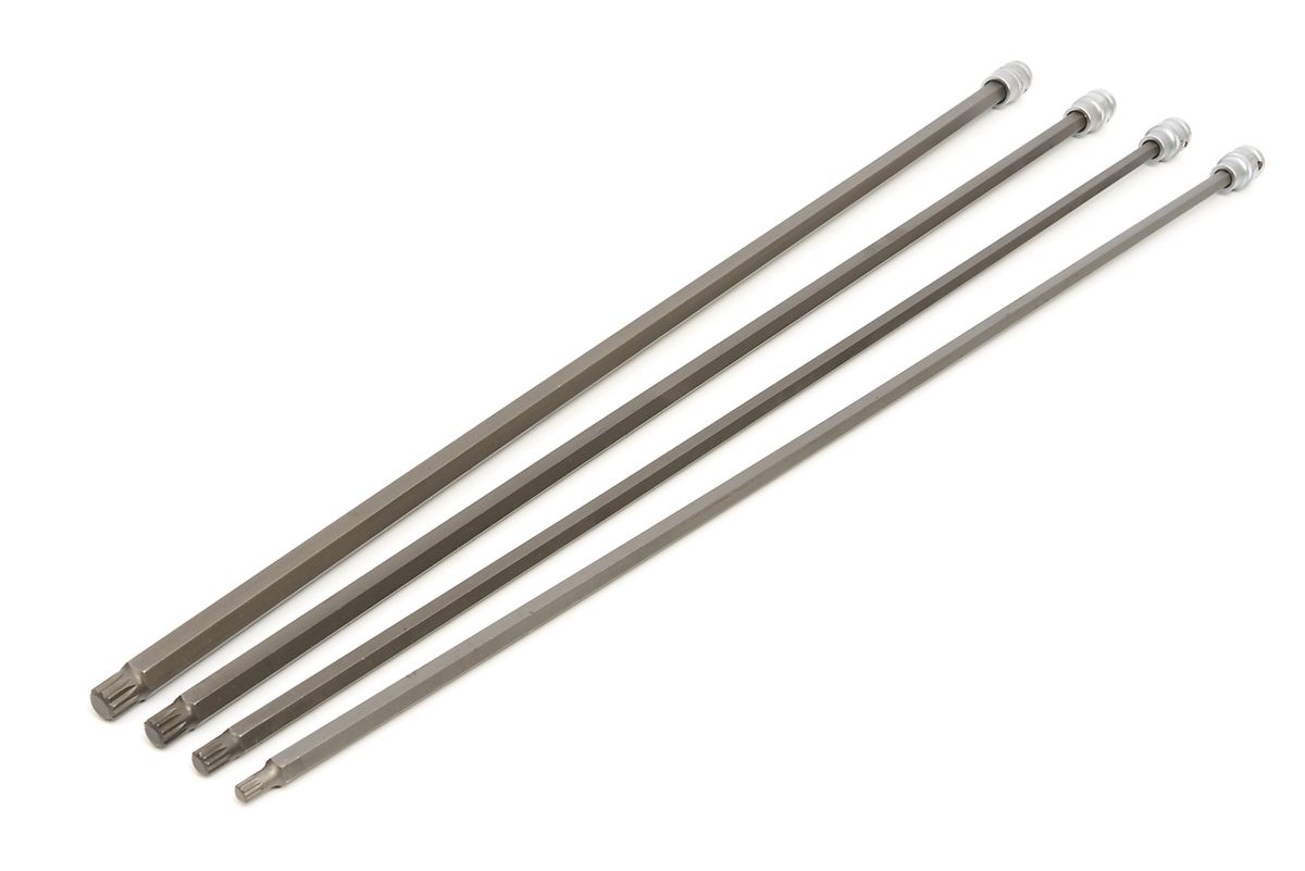 Set de llaves spline de <b>4</b> piezas para tornillos de eje de transmisión M8-M14 800 mm ½"