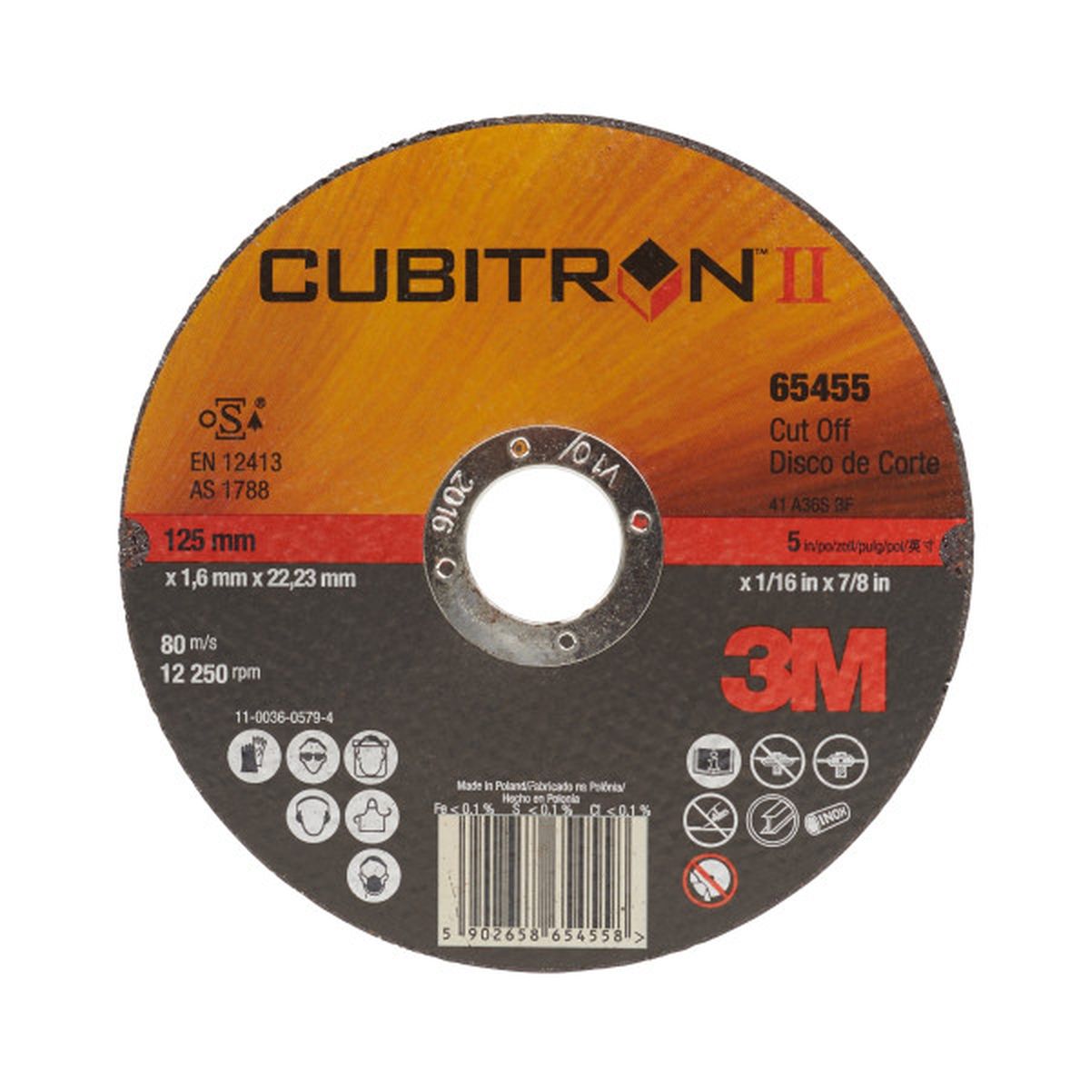 3M Cubitron II Trennscheibe, T41, 125 mm x 1 mm x 22.23 mm, A60