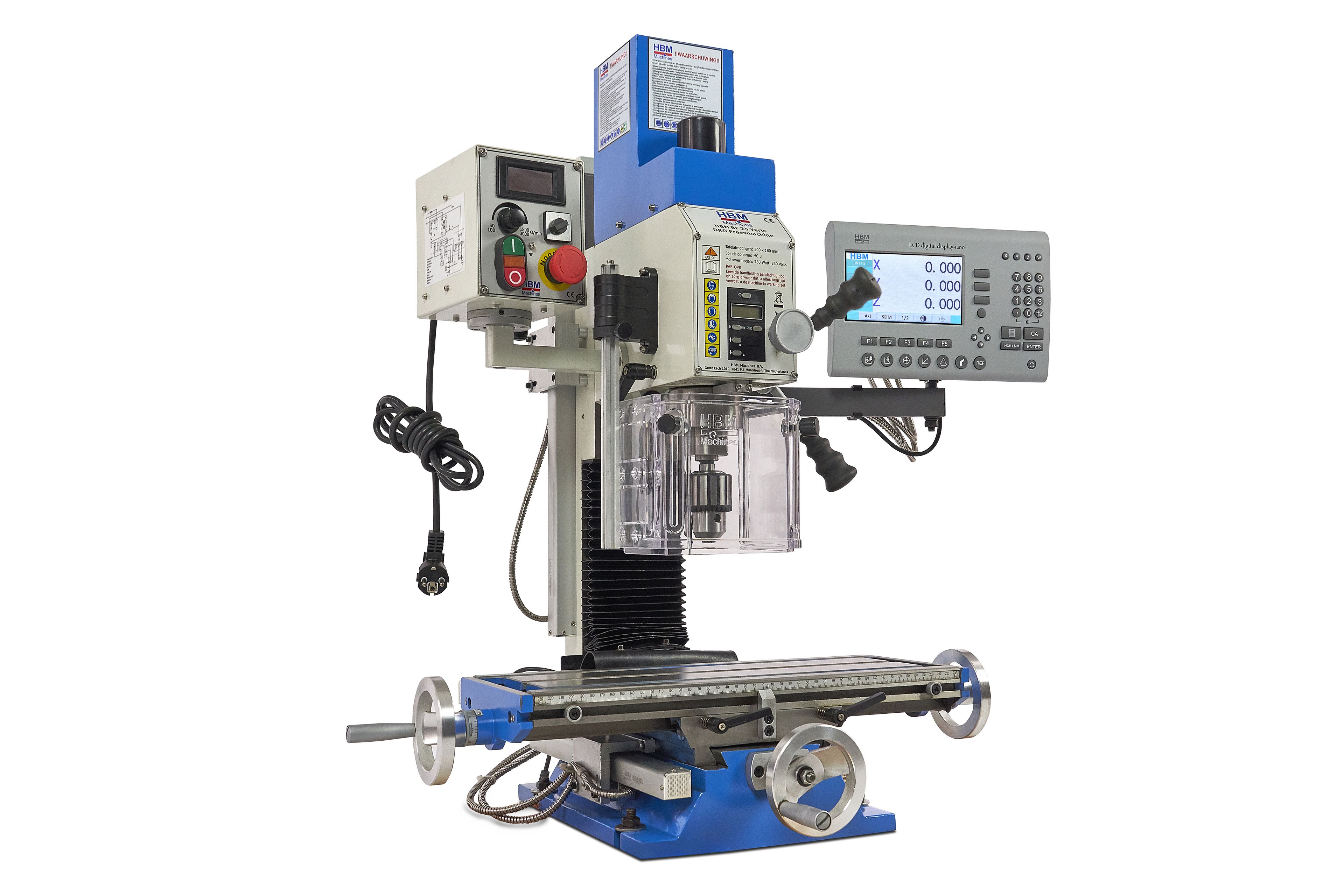 HBM BF 25 Fresatrice con sistema di lettura digitale LCD a 3 assi