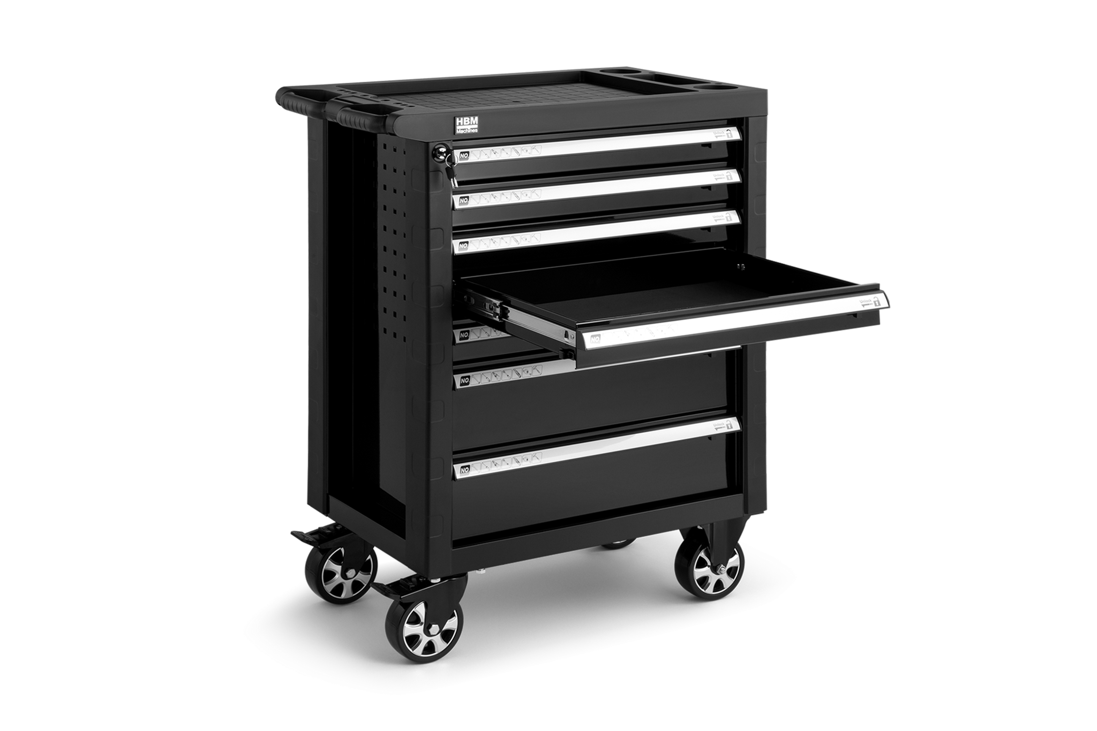 HBM Werkzeugwagen mit 7 Schubladen, 76,5 cm, schwarz Image 5