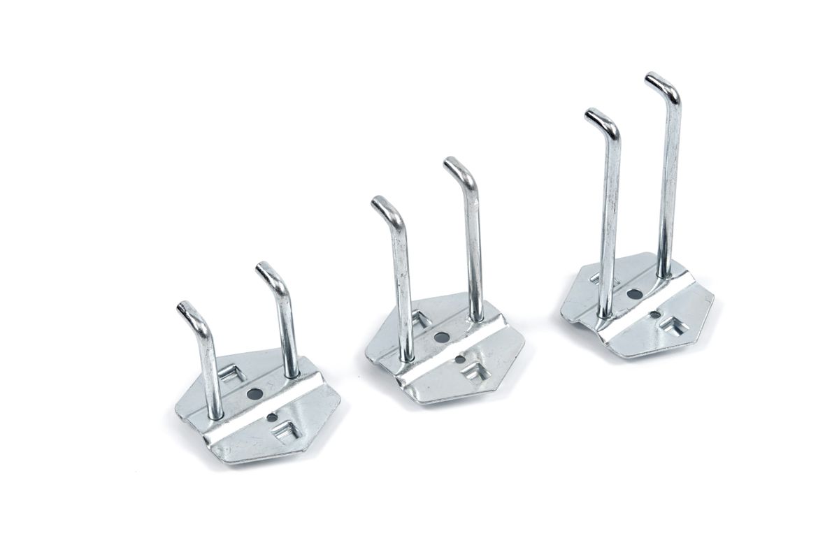 Gancho Doble HBM 75 x 6 mm para Pared de Herramientas