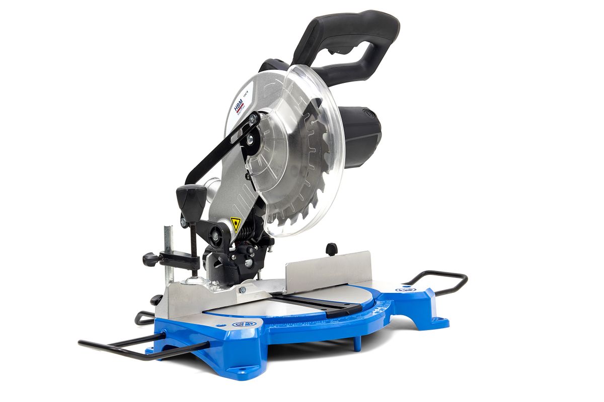 Sierra ingletadora HBM de 1500 vatios con láser de 210 mm.