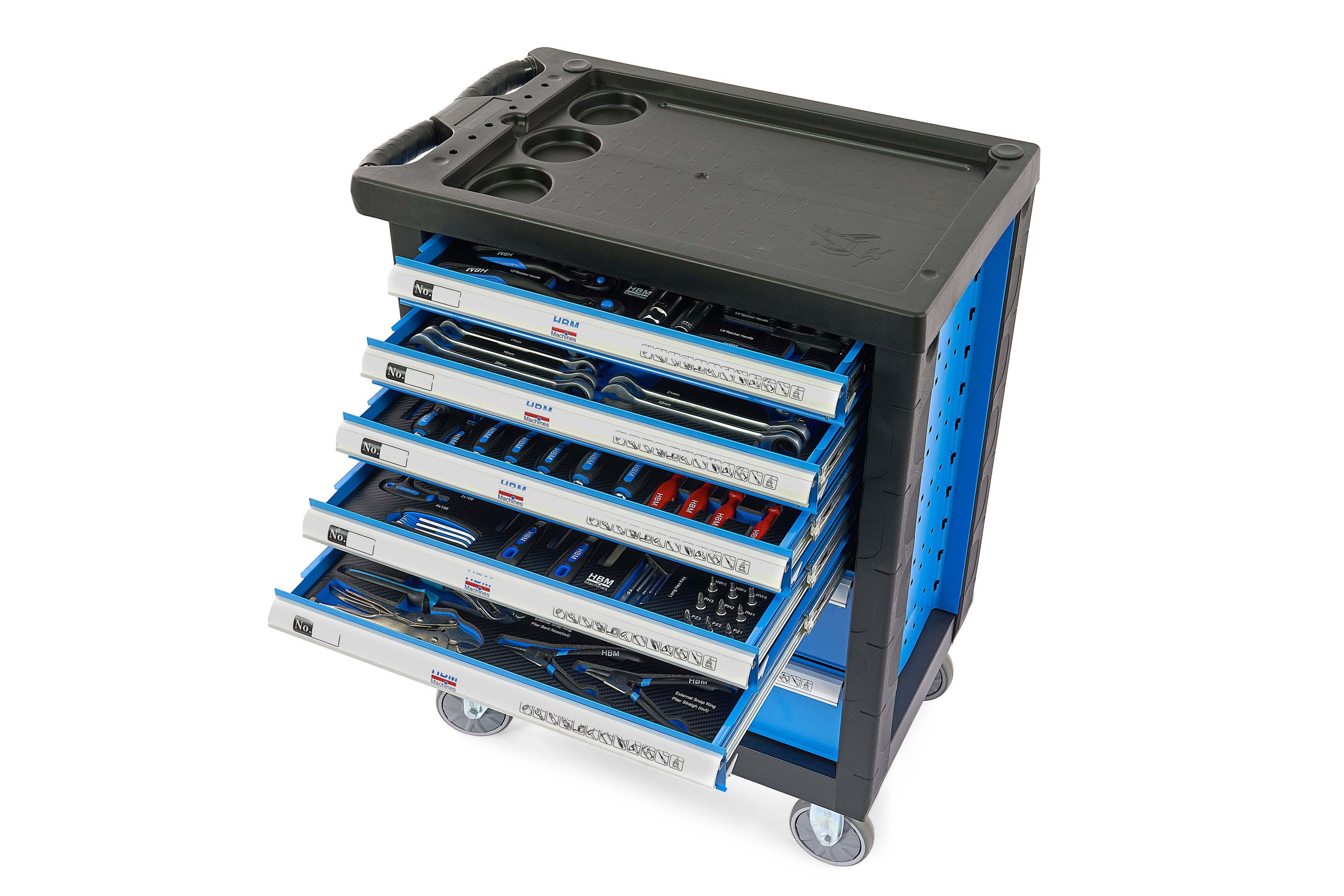 HBM servante à outils garnie 196 pièces, bleu Image 4