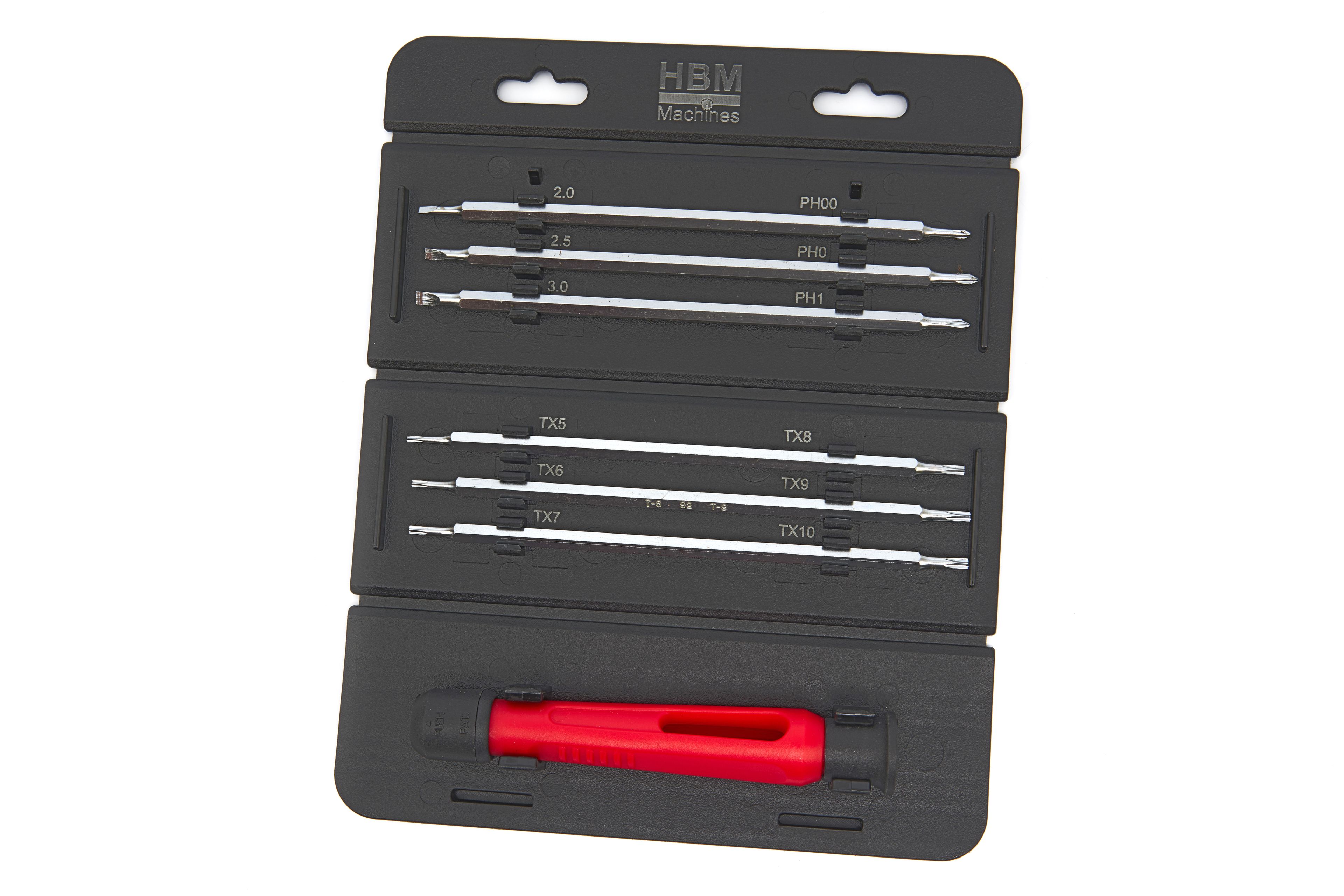 HBM Coffret de tournevis pour bijoutier 12 en 1 à tête double