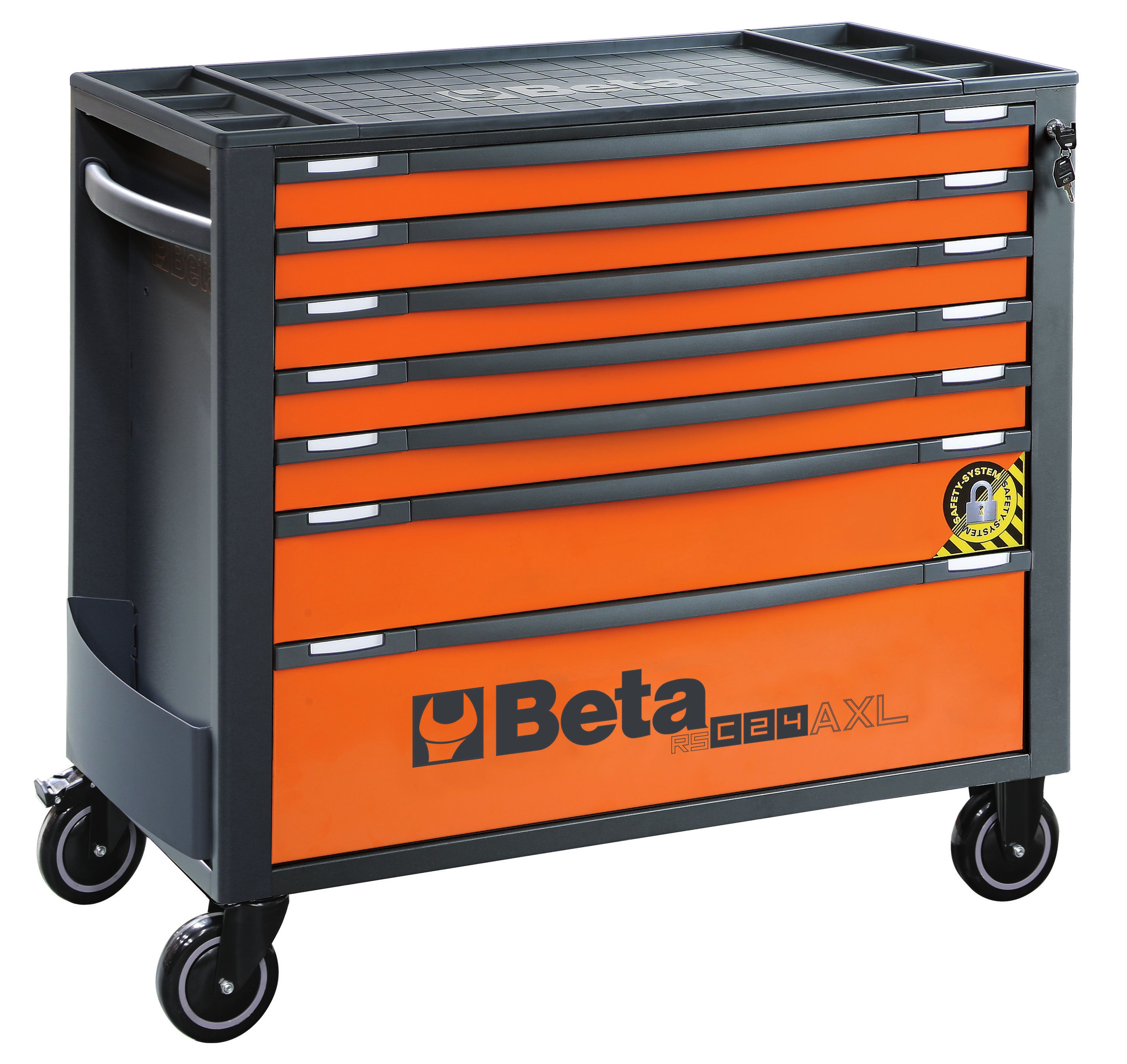 Beta Werkzeugwagen mit 7 Schubladen, 103 cm, RSC24AXL/7-O, orange