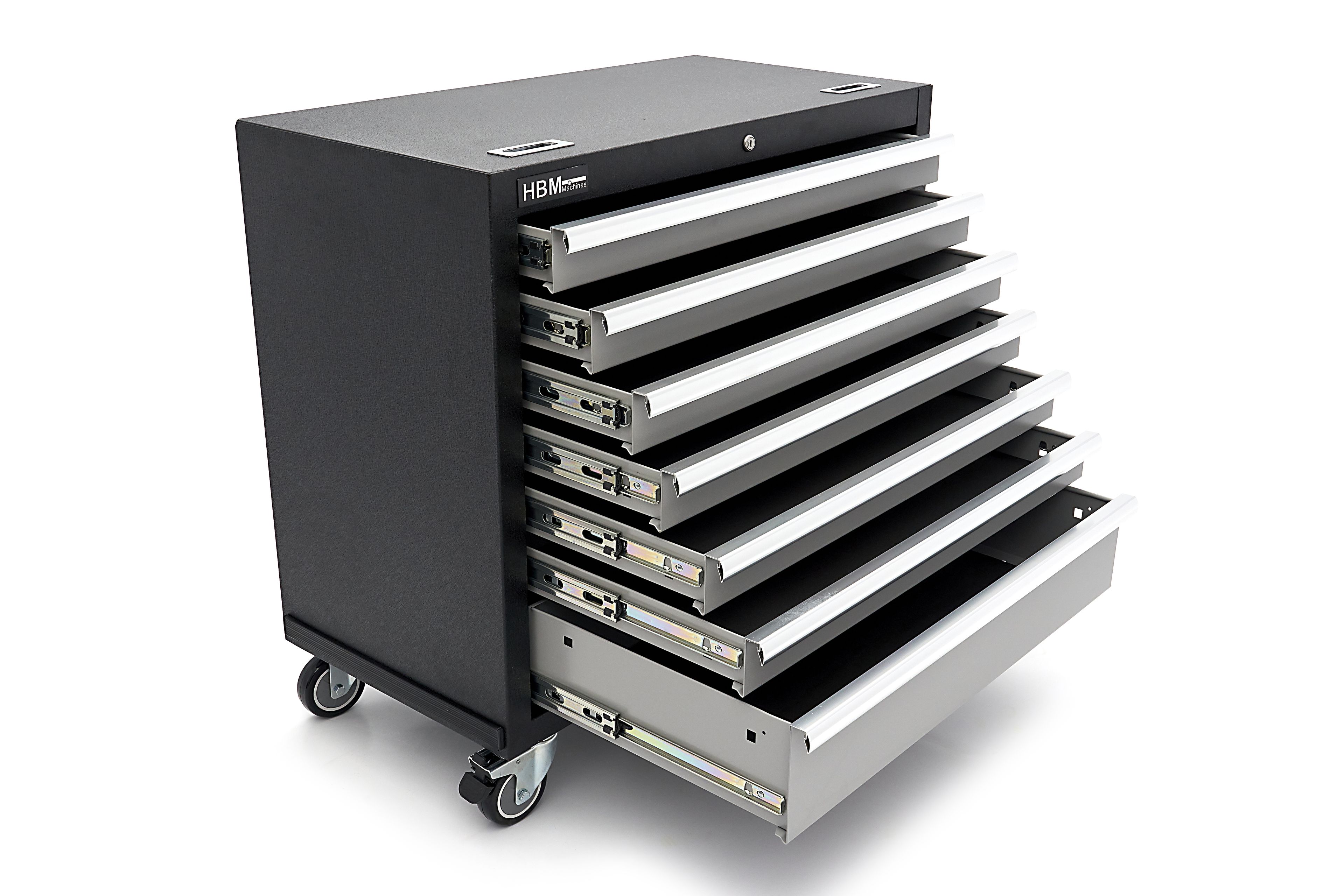 HBM Chariot à outils professionnel large de 7 tiroirs pour l'équipement d'atelier Image 6