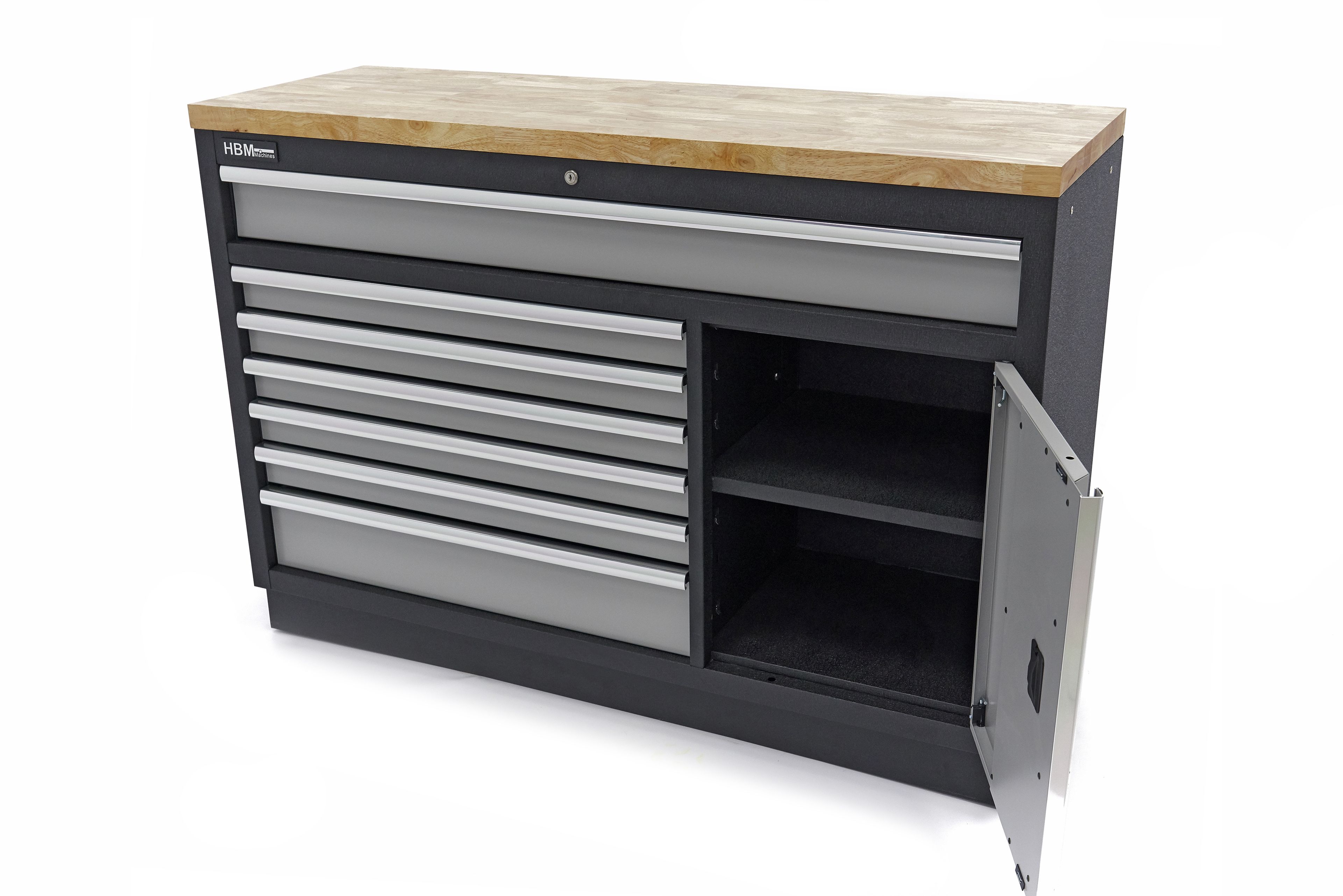 HBM 7 cassetti 132 cm. Armadio portautensili professionale, banco da lavoro con porta per attrezzatura da officina Image 15