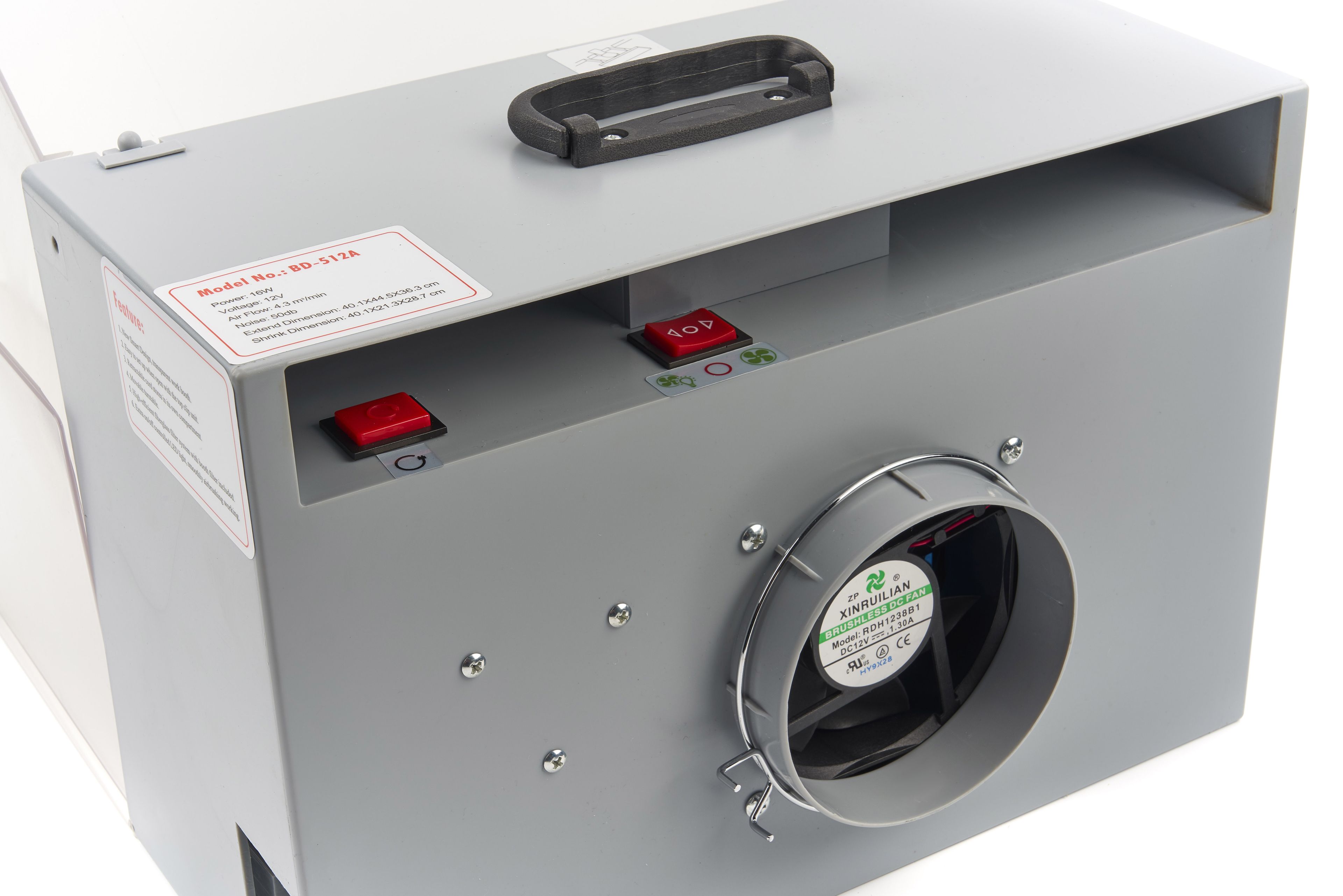 HBM Cabina di verniciatura per aerografo con illuminazione, estrazione, piattaforma girevole Image 7