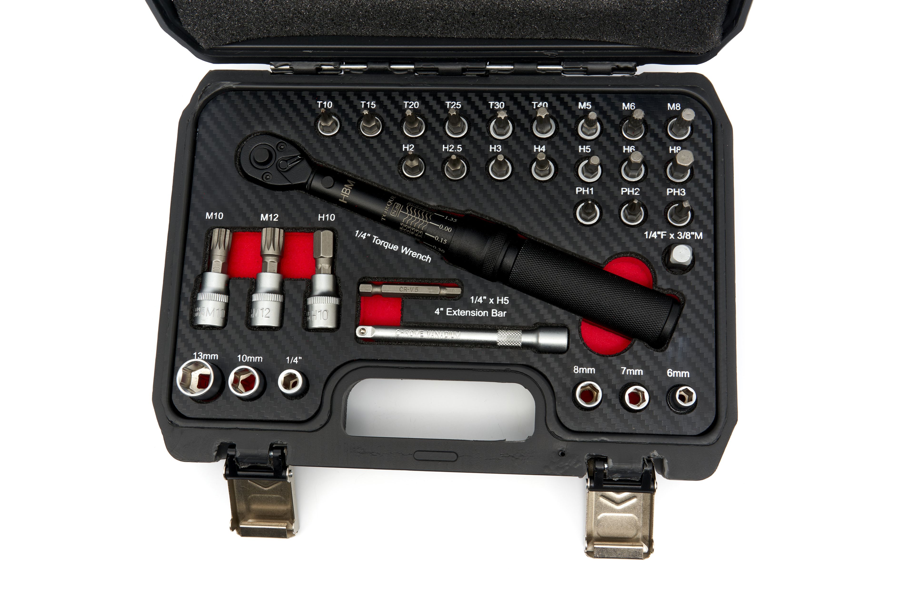 Jeu de clés dynamométriques HBM 32 pièces, 1/4 pouce, 2 - 20 Nm Image 3