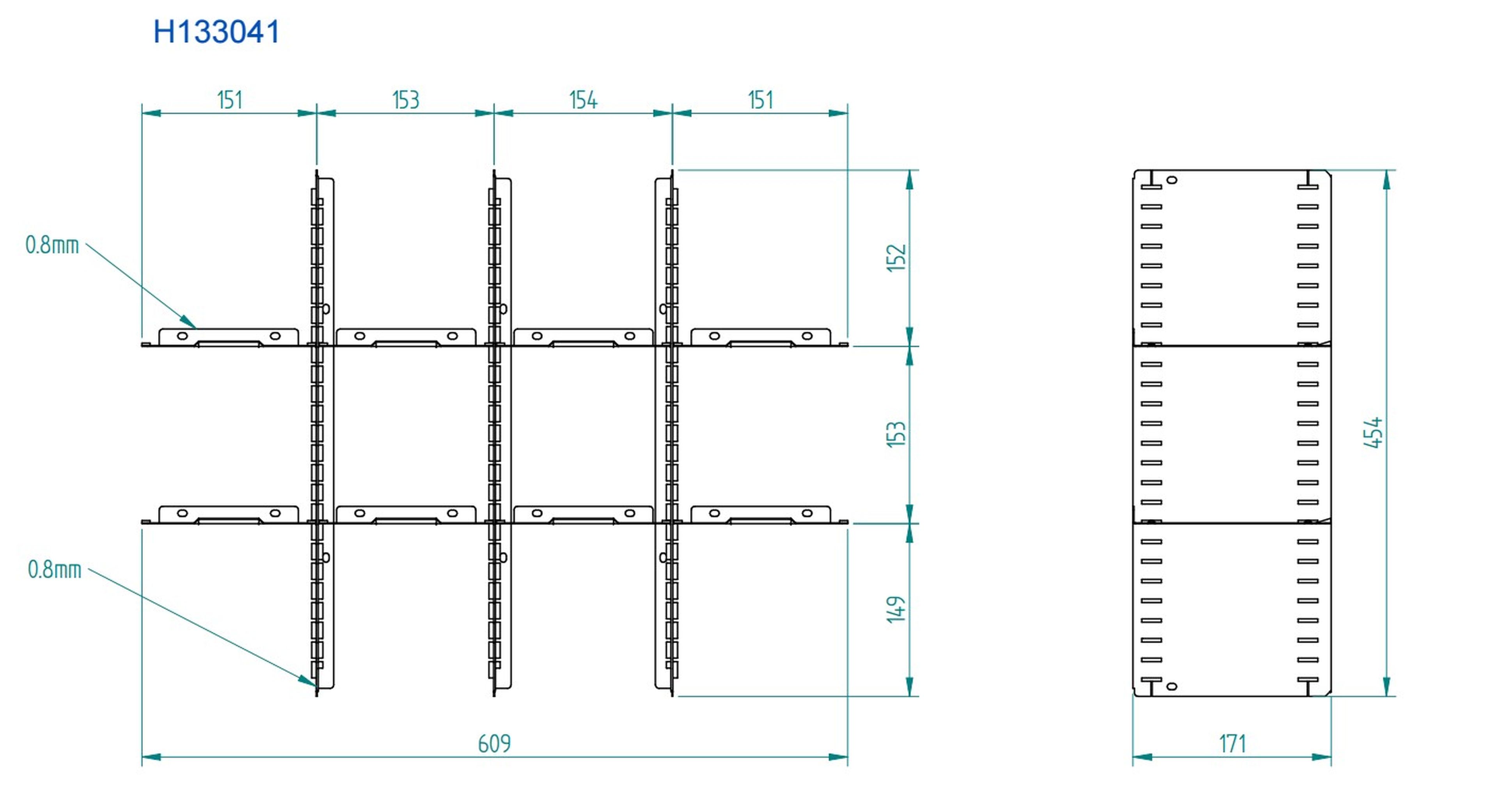 HBM kit de séparateurs 200 mm pour 1 tiroir Image 2