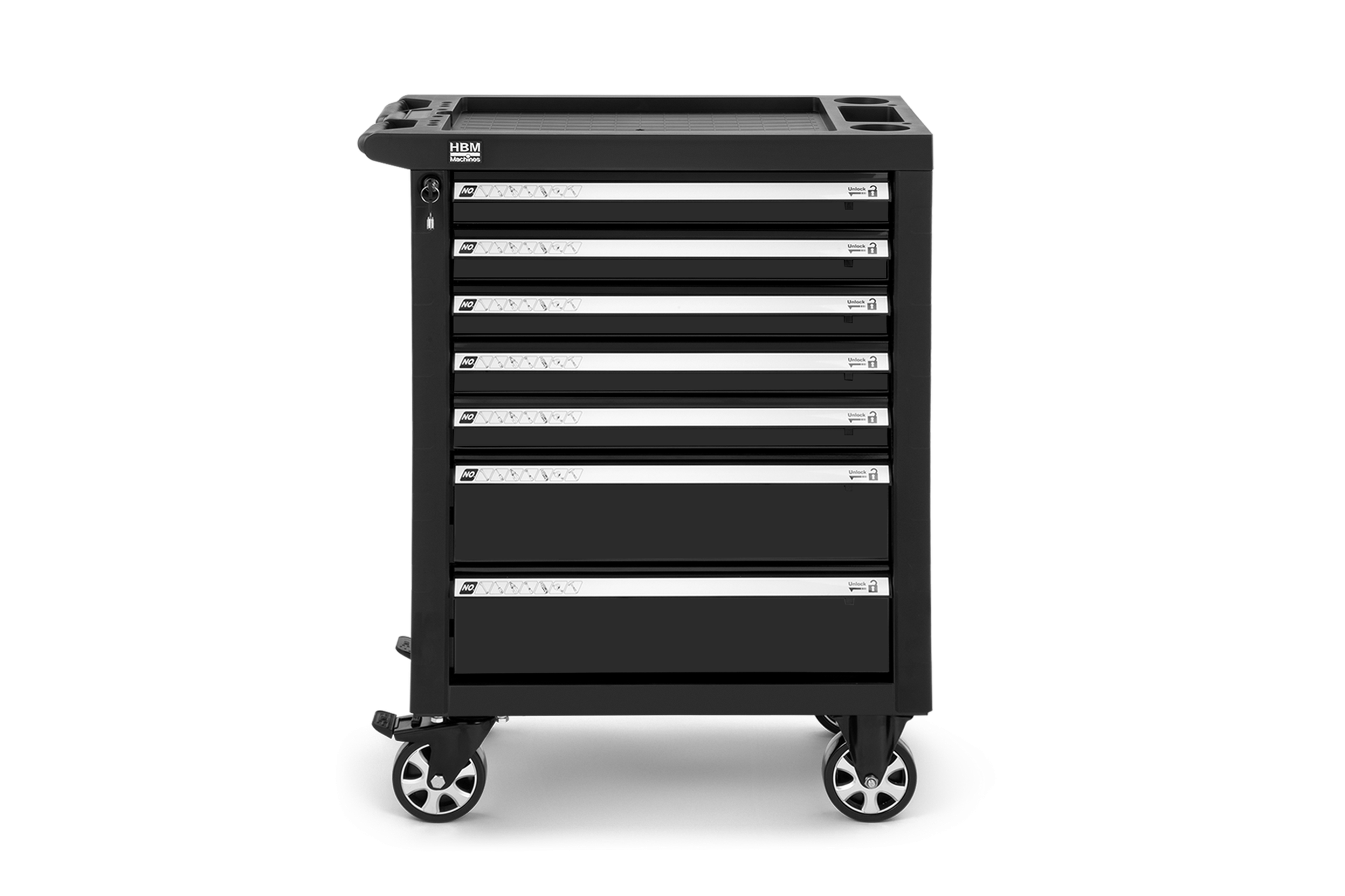 HBM Werkzeugwagen mit 7 Schubladen, 76,5 cm, schwarz Image 2