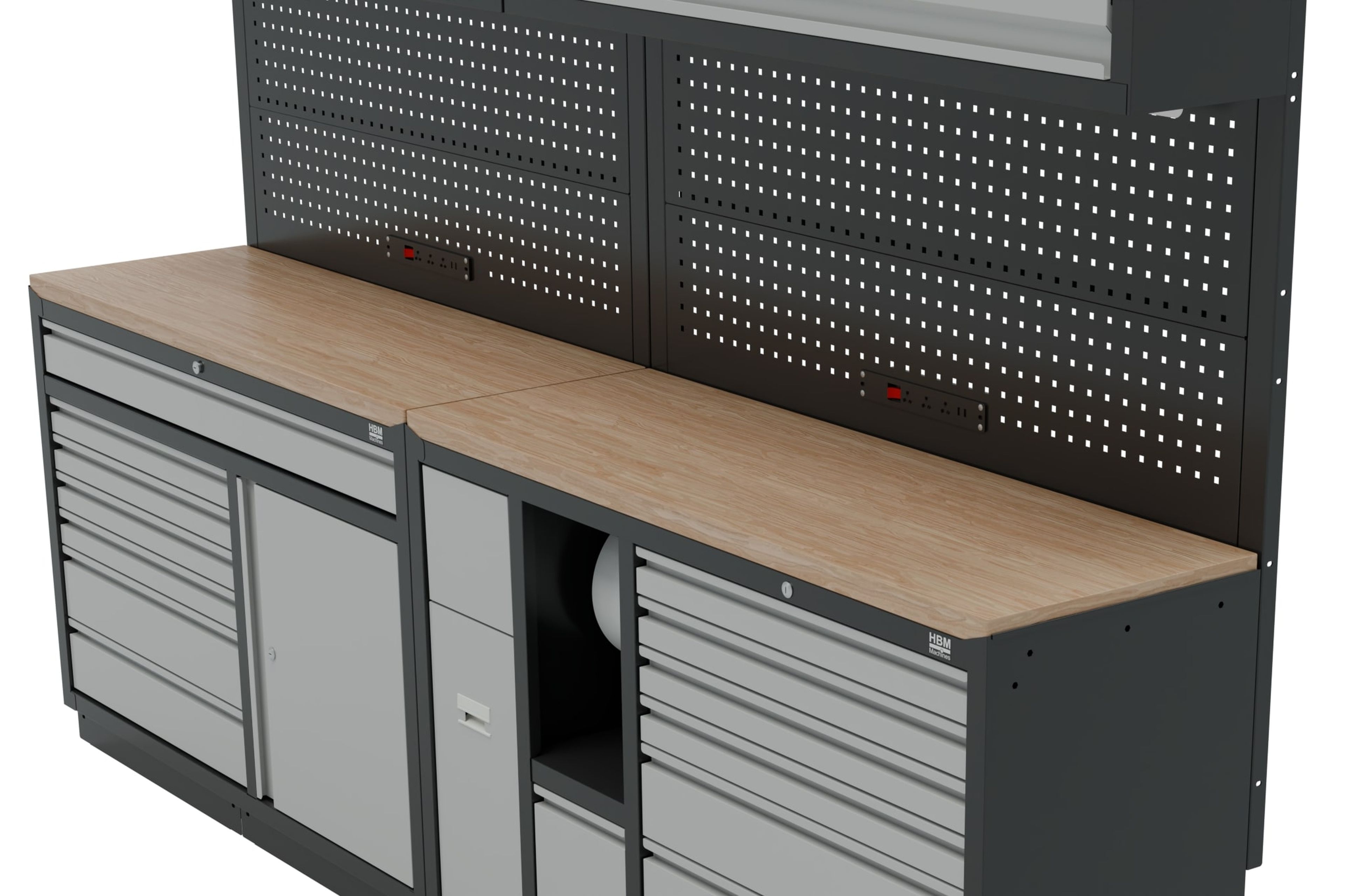 HBM modulair werkplaatssysteem 10-delig, zwart, grijs Image 5