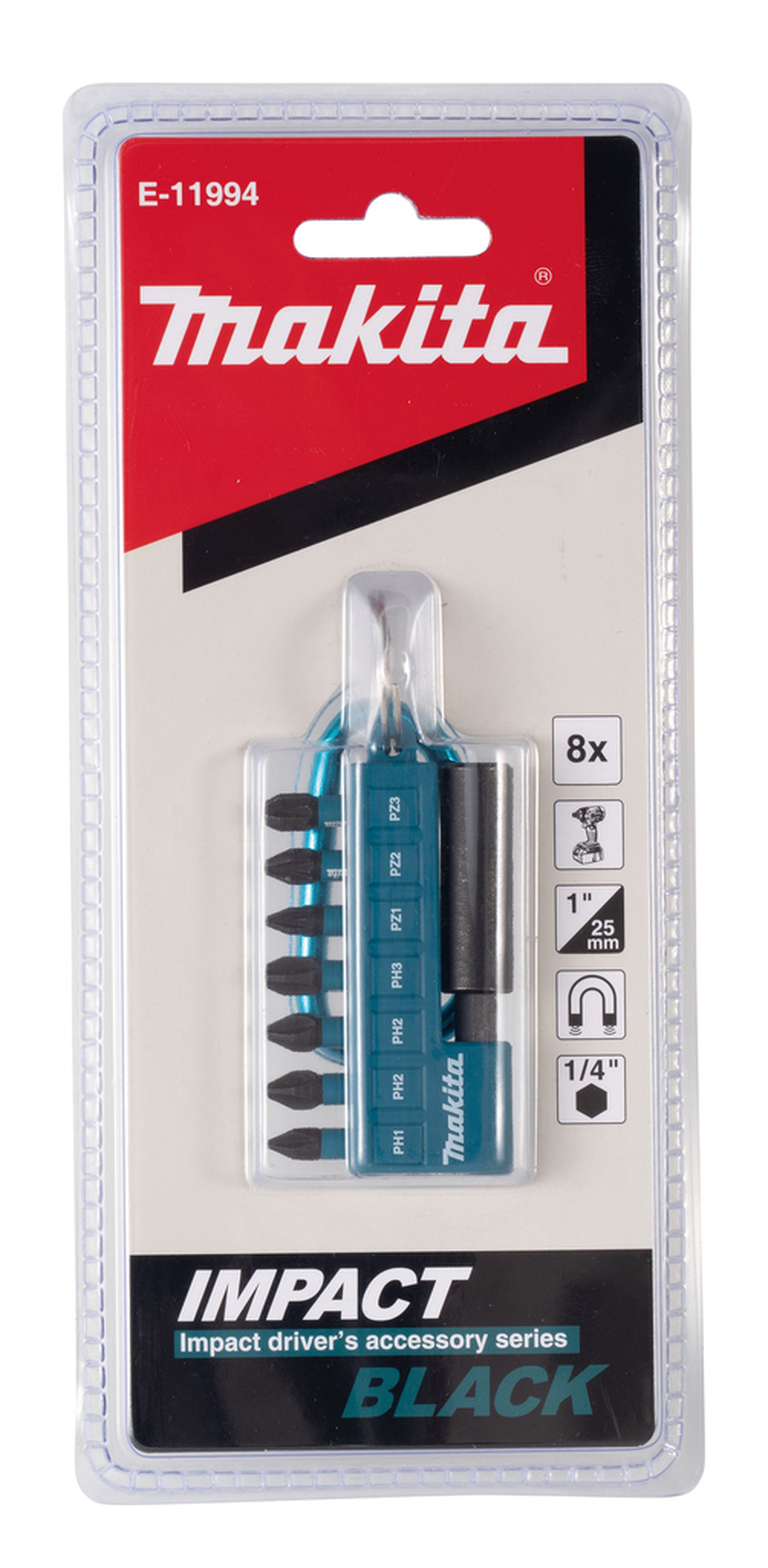 Makita Jeu de mèches à vis 8 pièces avec crochet Image 3