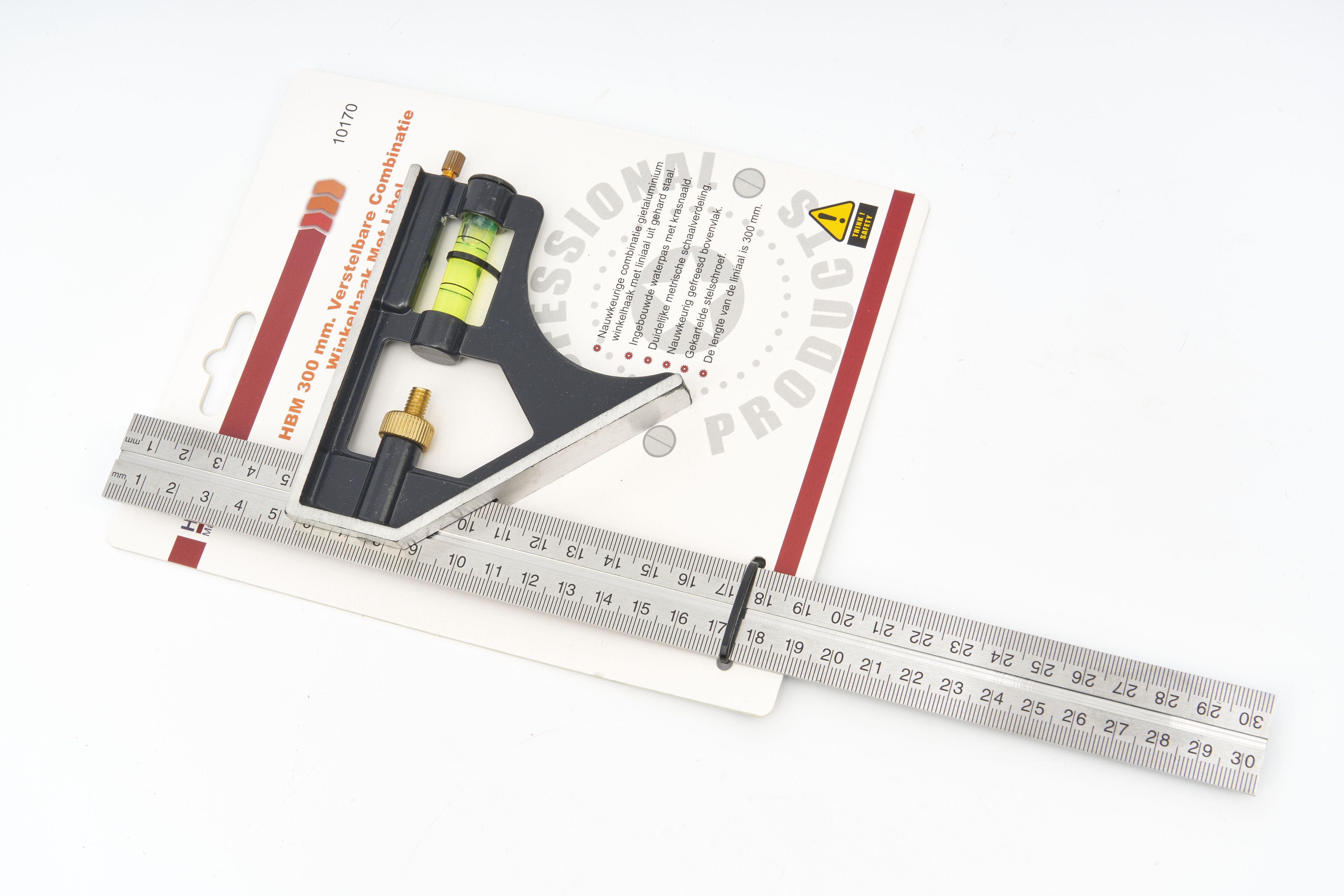 HBM 300 mm. Verstelbare Combinatie Winkelhaak Met Libel Image 9