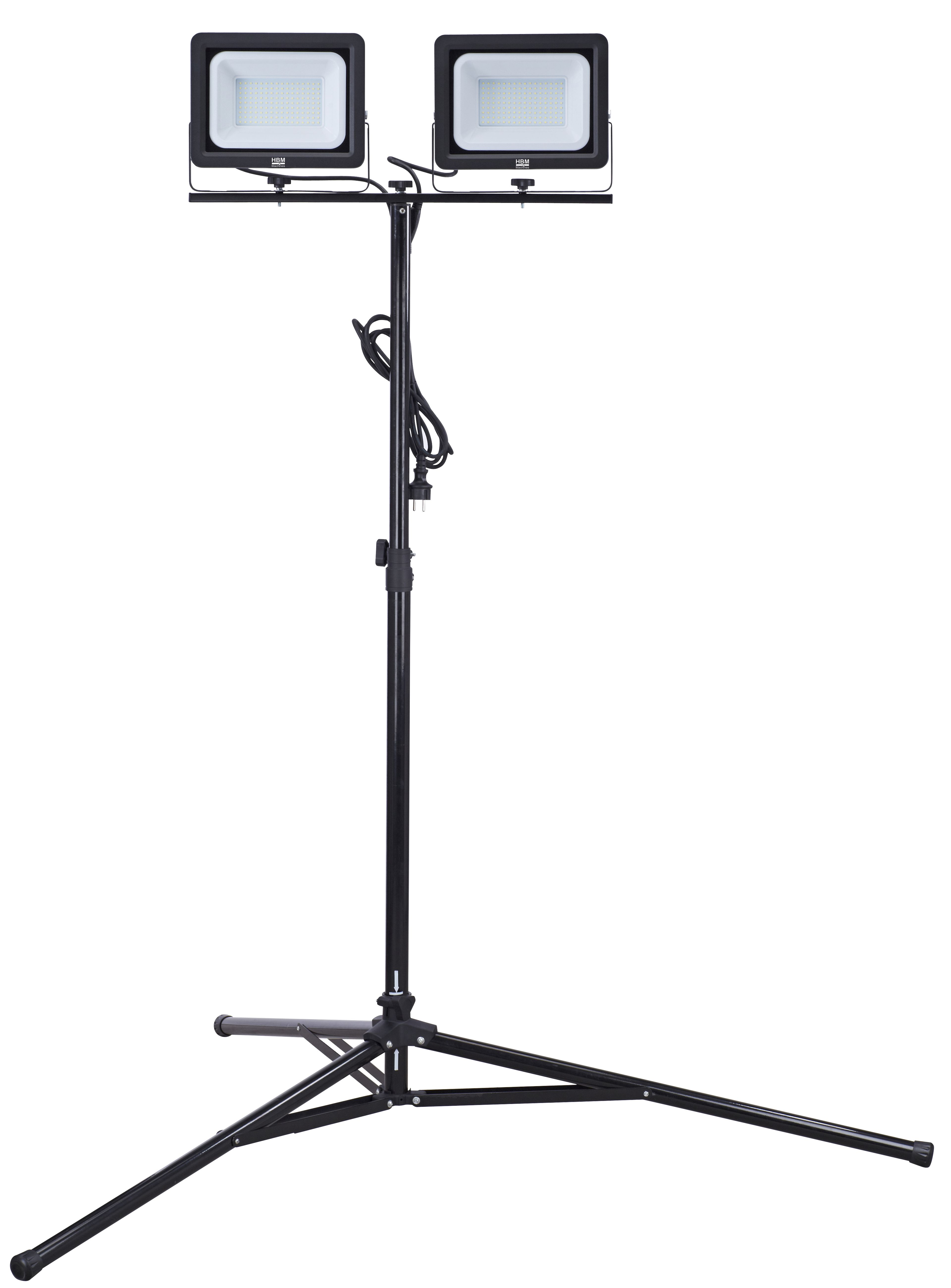 HBM dubbele LED bouwlamp met statief 5000K