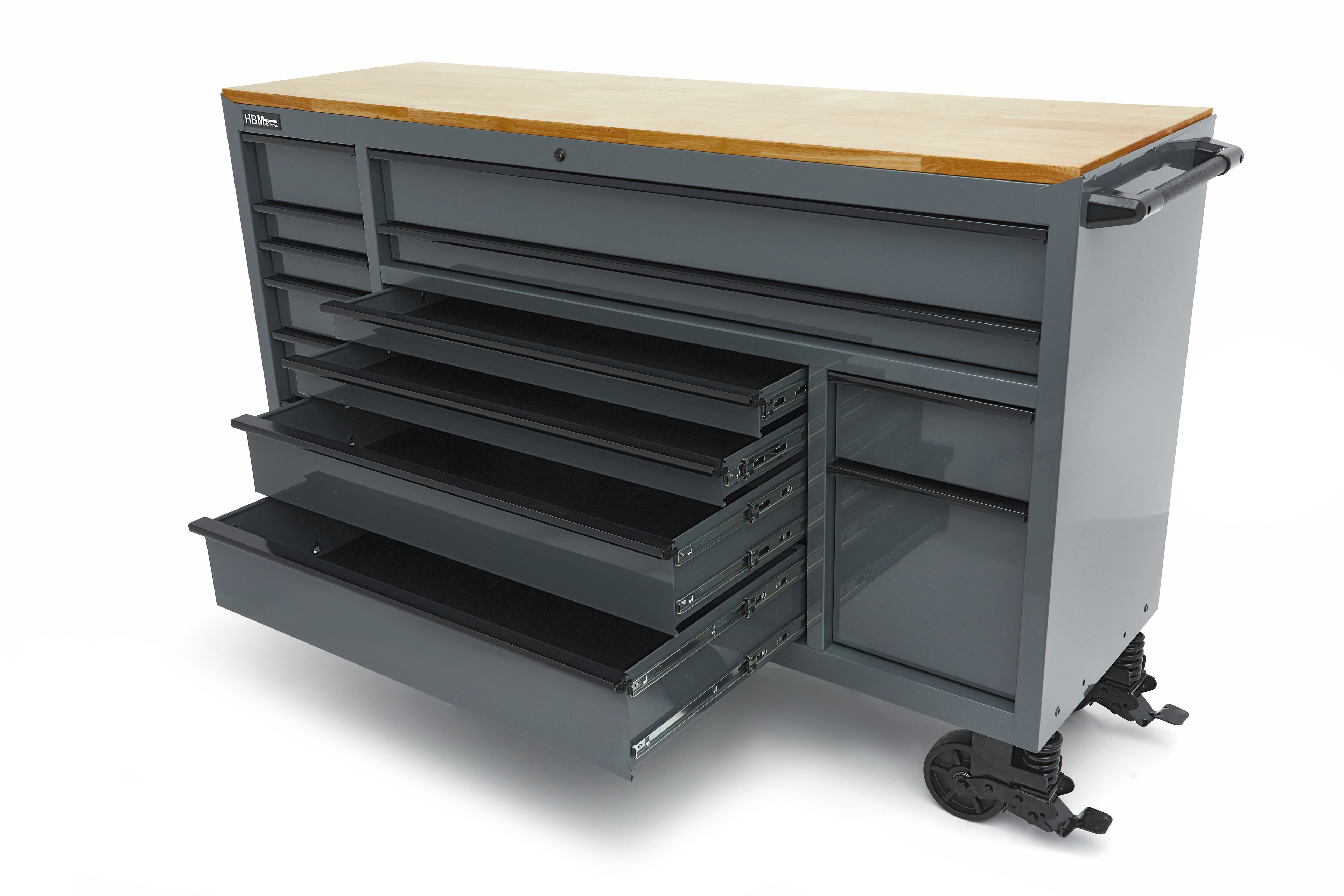 HBM gereedschapswagen, 14 laden, 182 cm, grijs Image 8