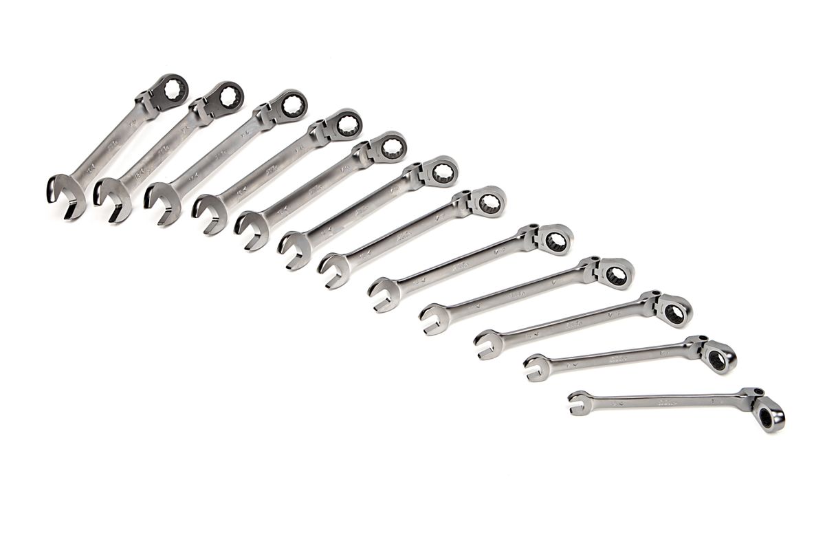 AOK Professional Ring Ratchet - Clés à fourche avec tête inclinable