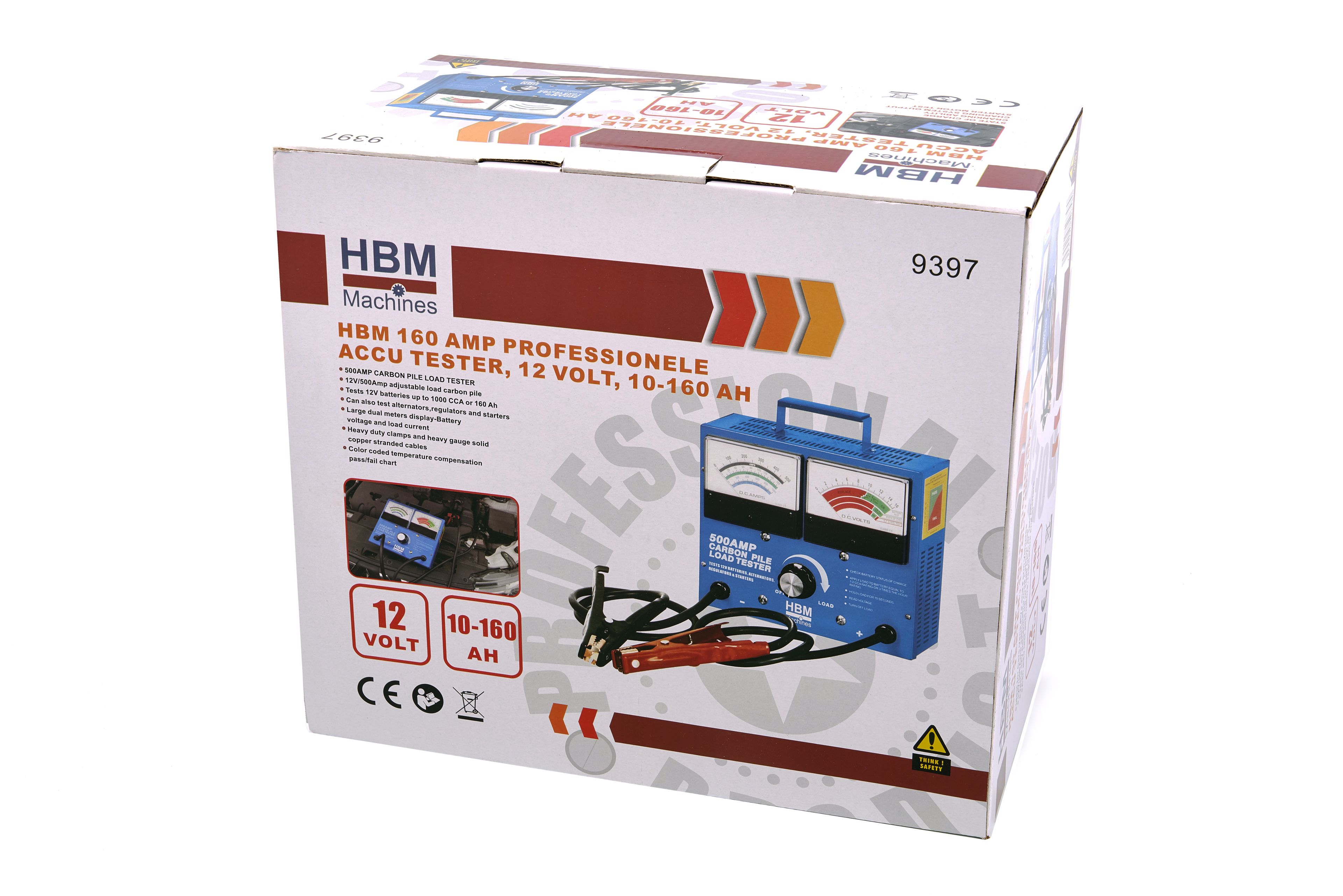 HBM Testeur de batterie professionnel 160 ampères, 12 volts, 10-160AH Image 5