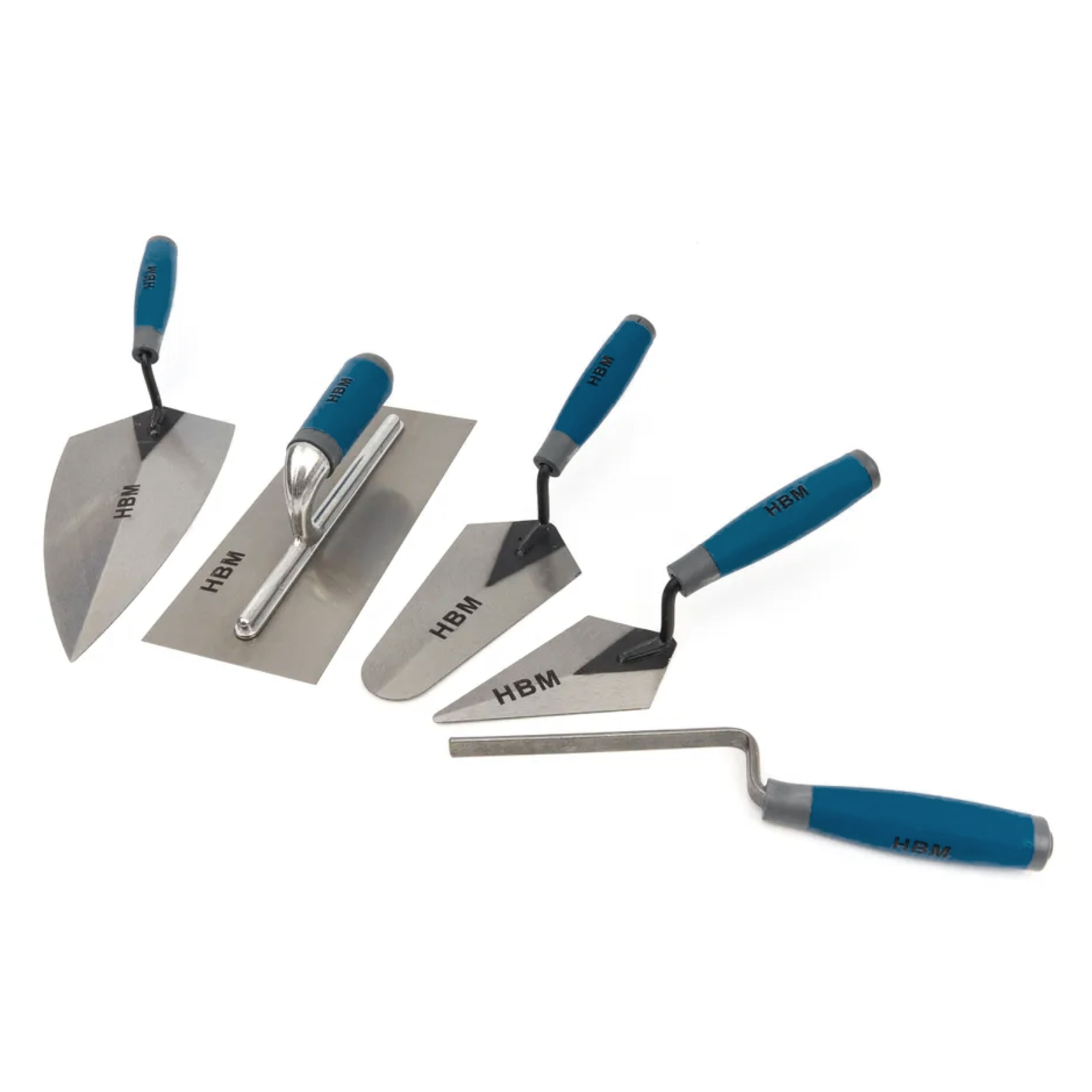 HBM 5 Delige Pleister Troffel Set Met Soft Grip Handgrepen