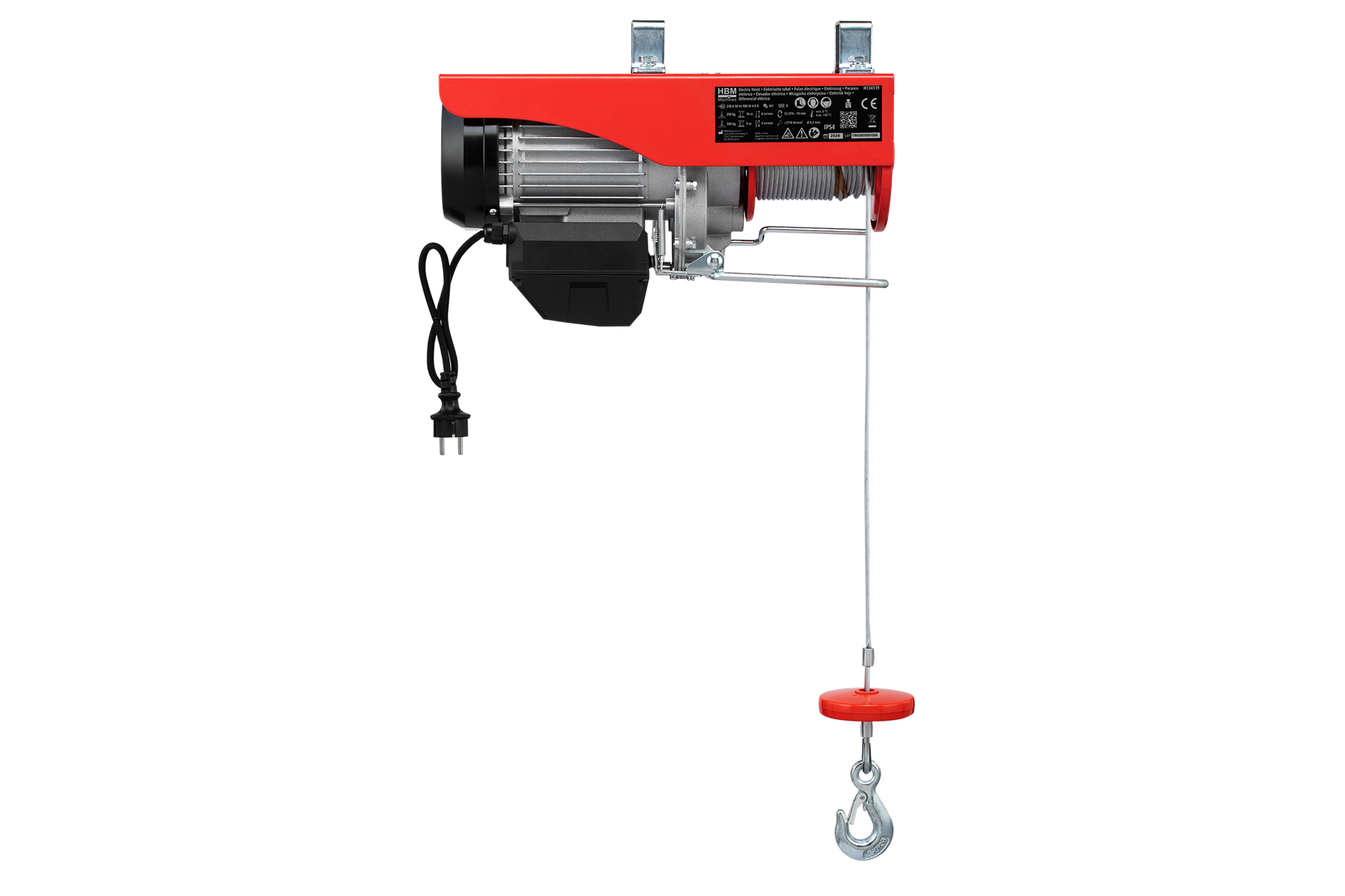 Polipasto eléctrico HBM con control remoto inalámbrico de 500 kg, 18 metros Image 6