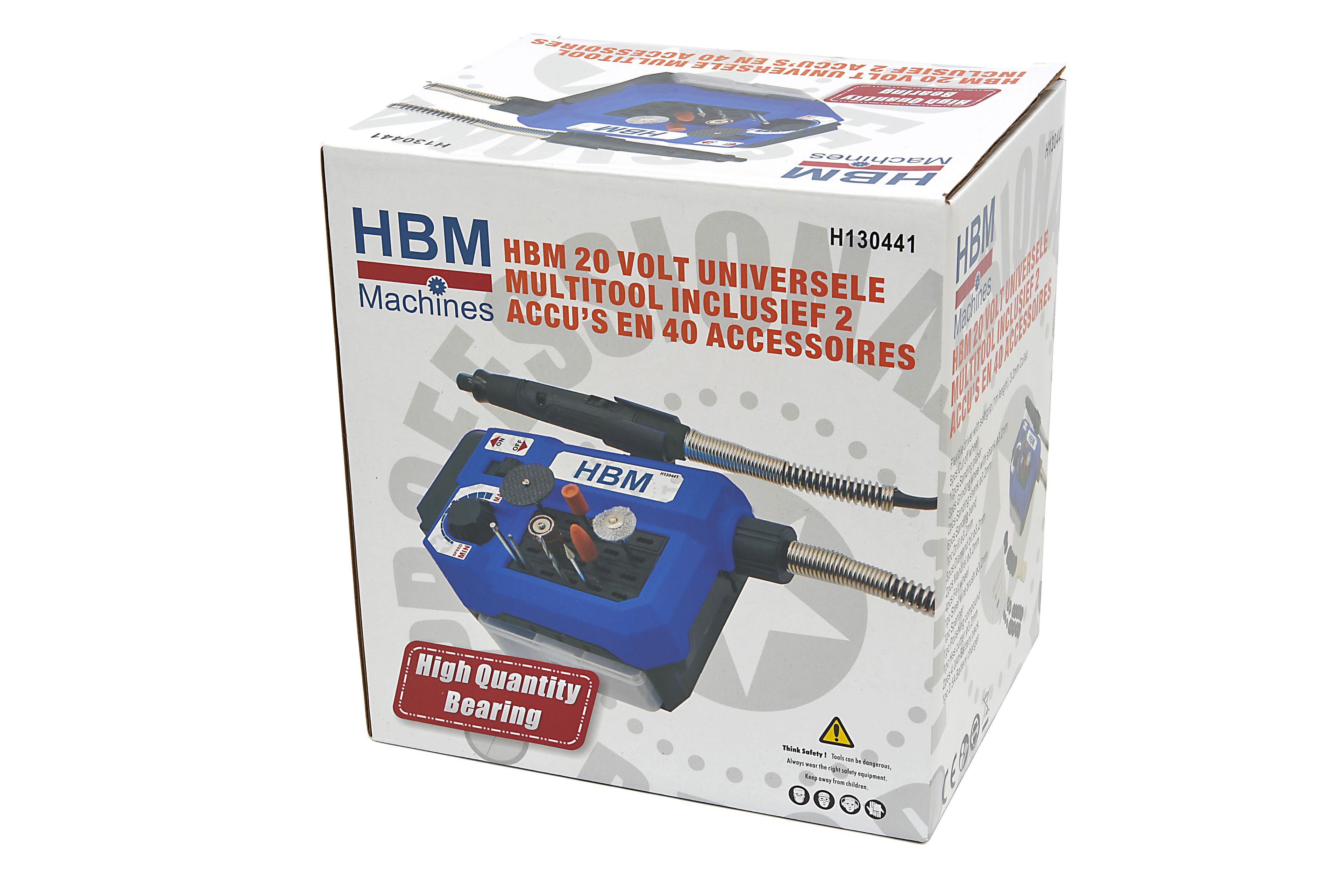 HBM Multitool Universale da 20 Volt inclusivo di 2 Batterie e 40 Accessori Image 18