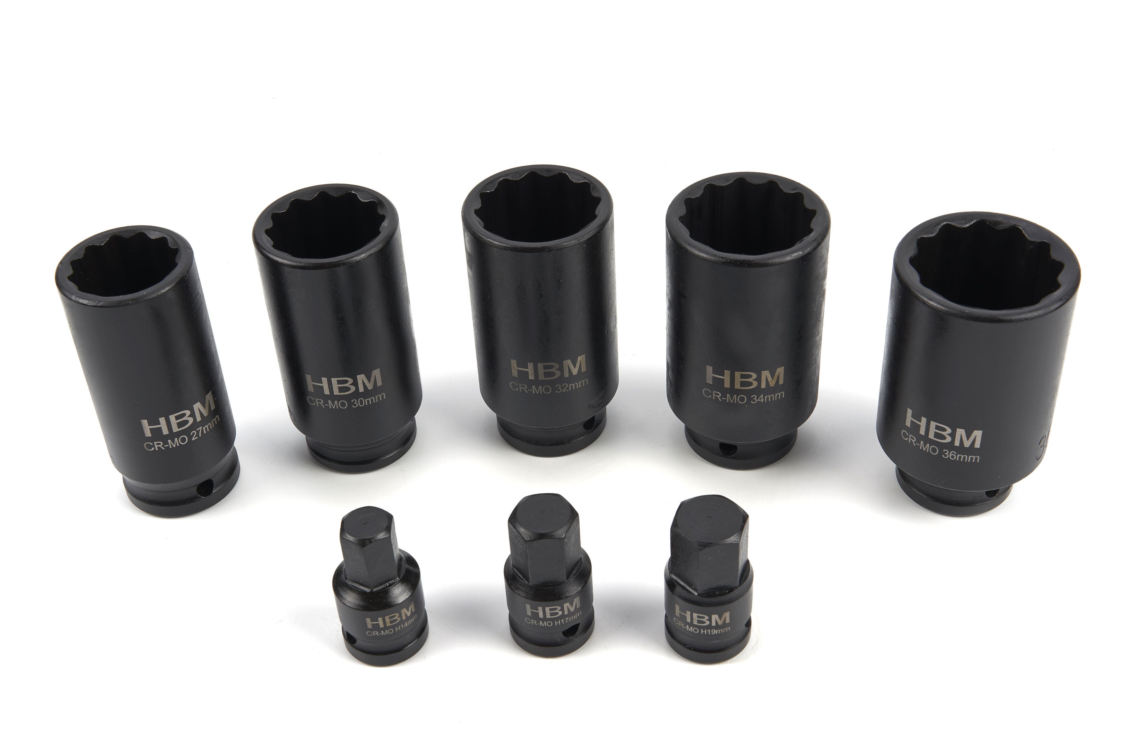 HBM Jeu de douilles pour arbre d'entraînement 8 pièces, jeu d'assemblage avec arbre 1/2 inch Image 3