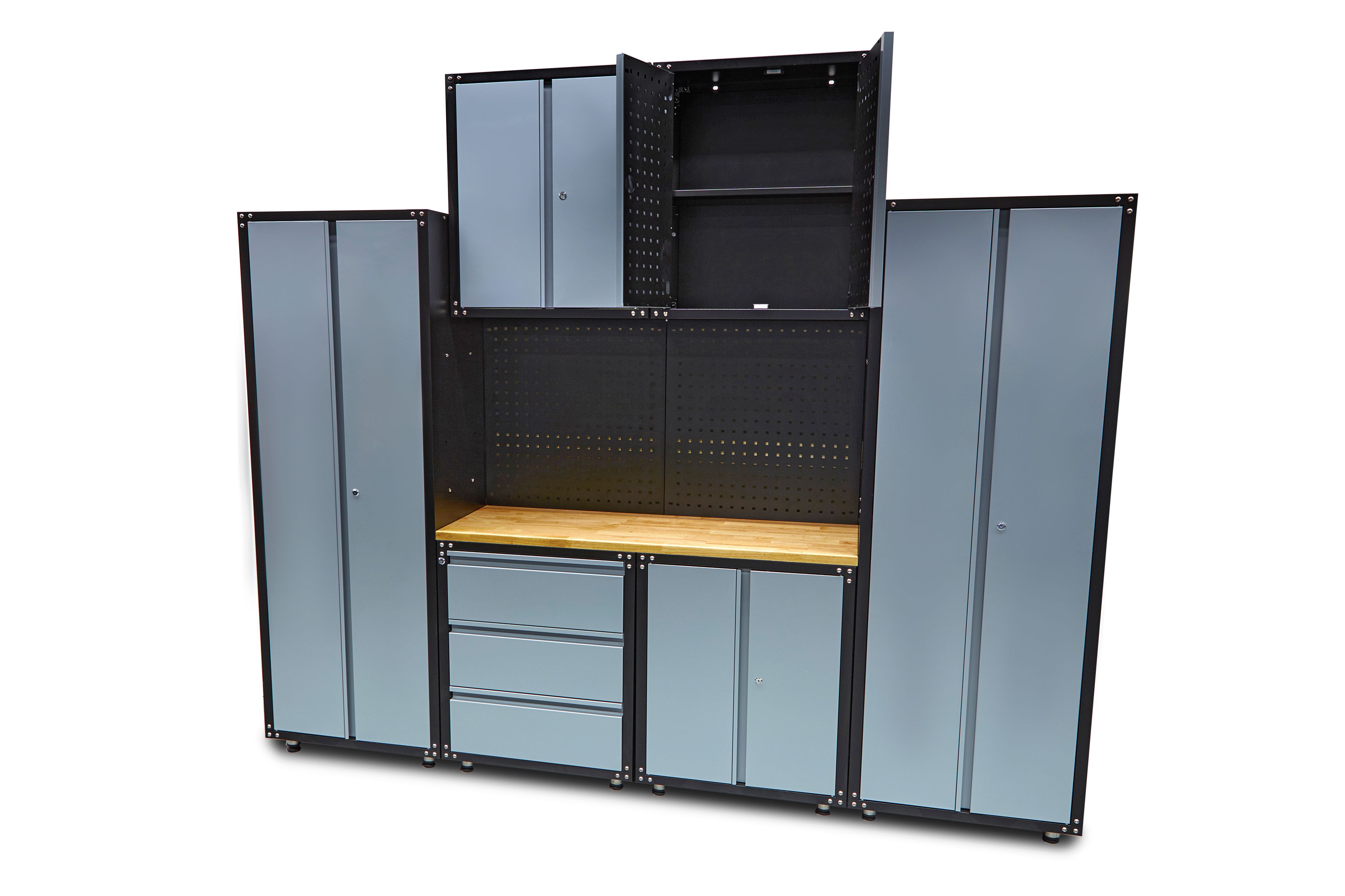 HBM premium werkplaatssysteem, 9-delig, grijs Image 5