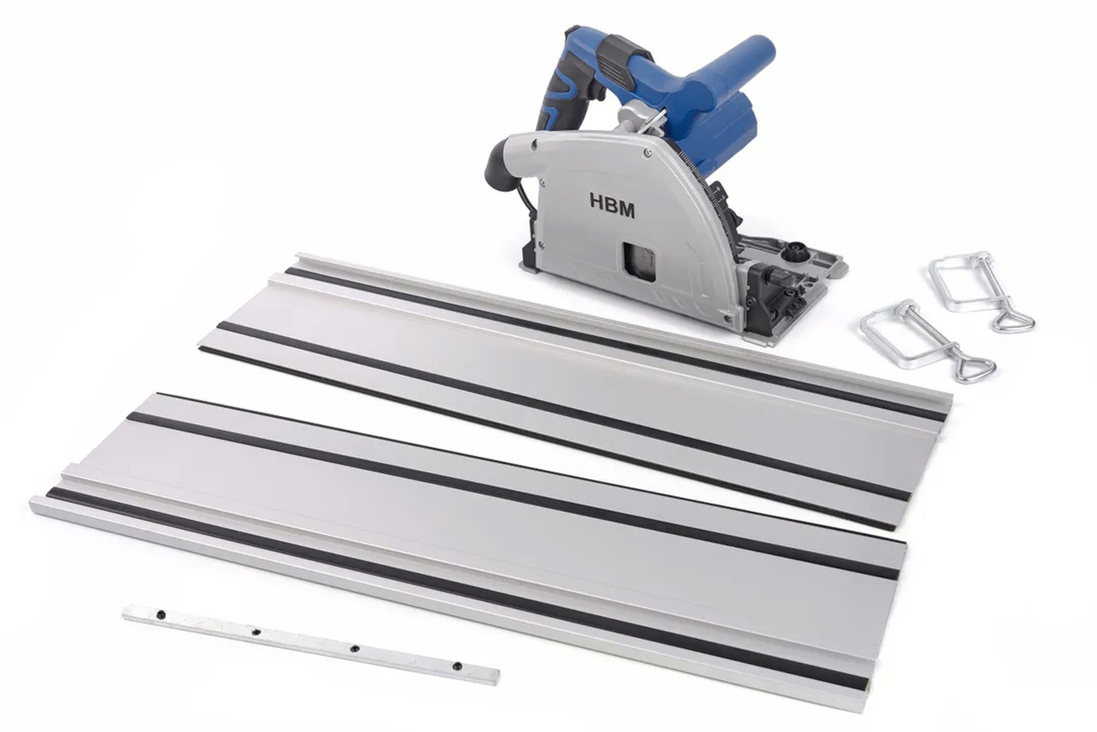 Scie plongeante professionnelle HBM 160 mm 1200 watts avec règle de 2 x 700 mm