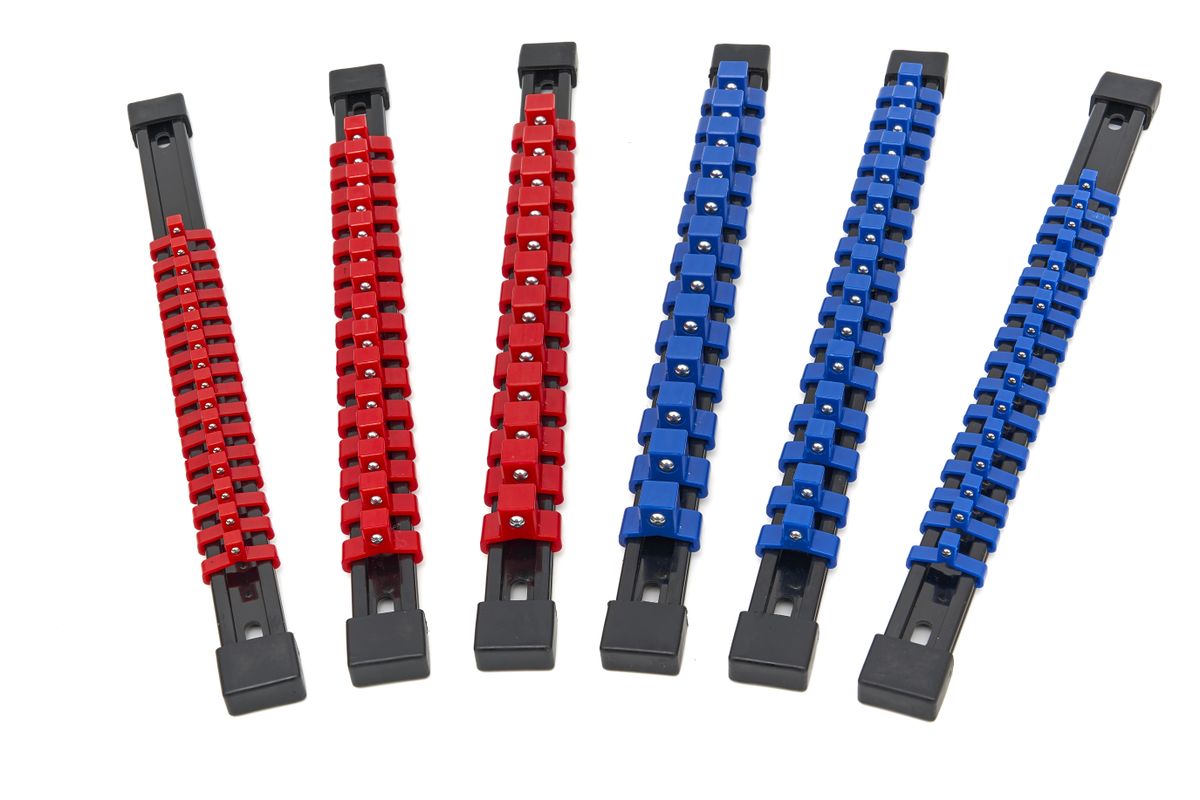 Conjunto de rieles de llaves de 6 piezas HBM para 86 piezas de llaves de 1/4, 3/8 y 1/2 pulgadas