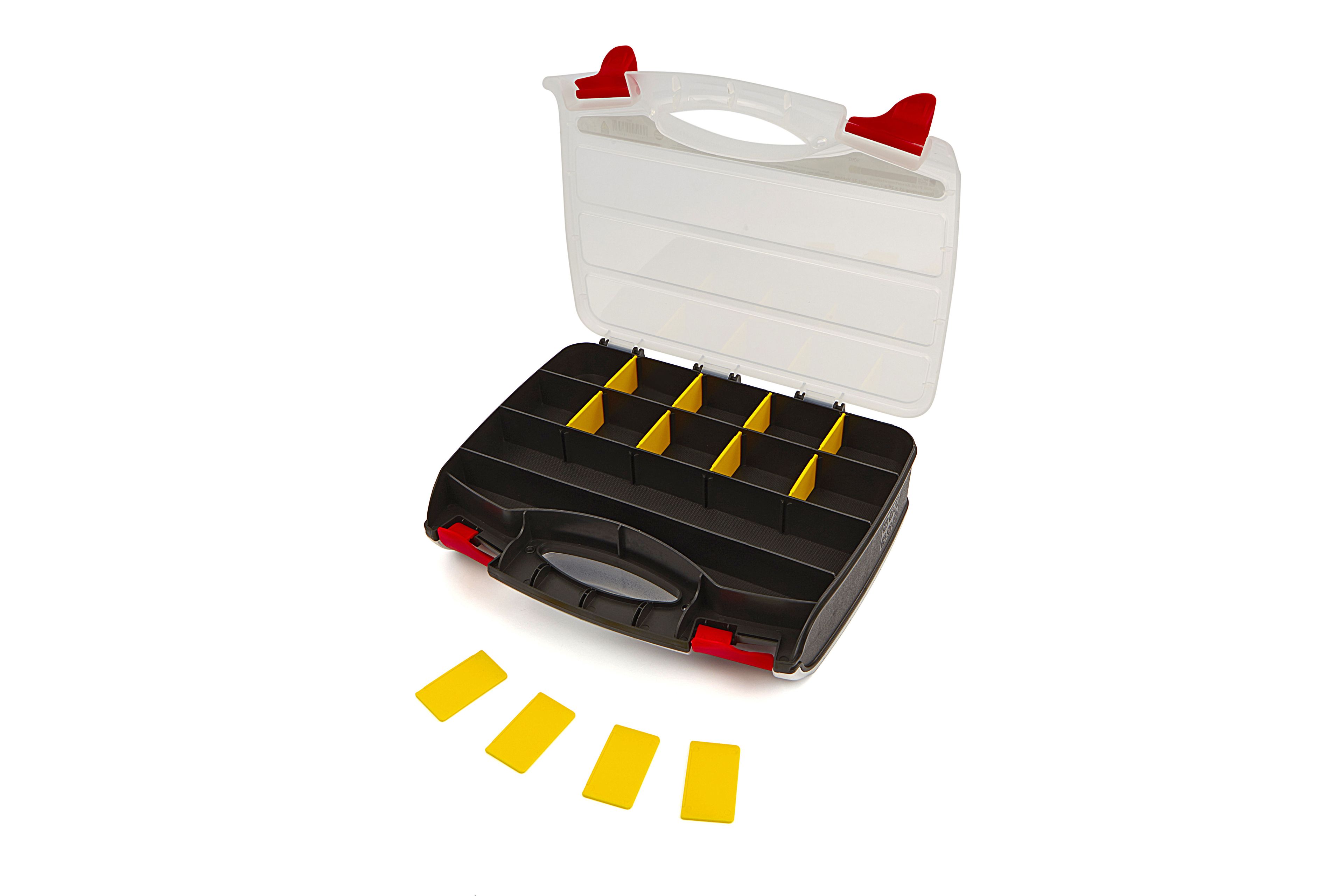 HBM Double coffre à outils pour assortiment 31 x 26 x 7,5 cm 32 compartiments Image 4