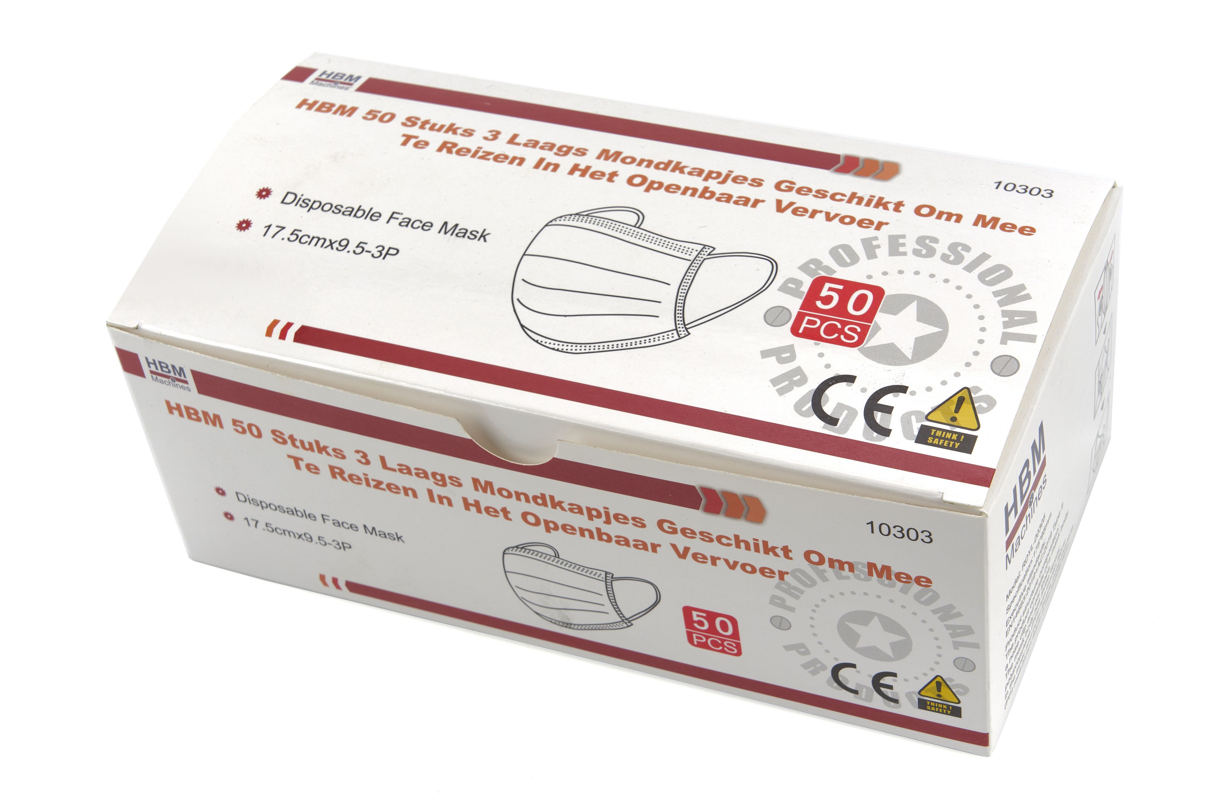 HBM 50 pièces de bouchons à 3 couches pour utilisation dans les transports publics Image 3