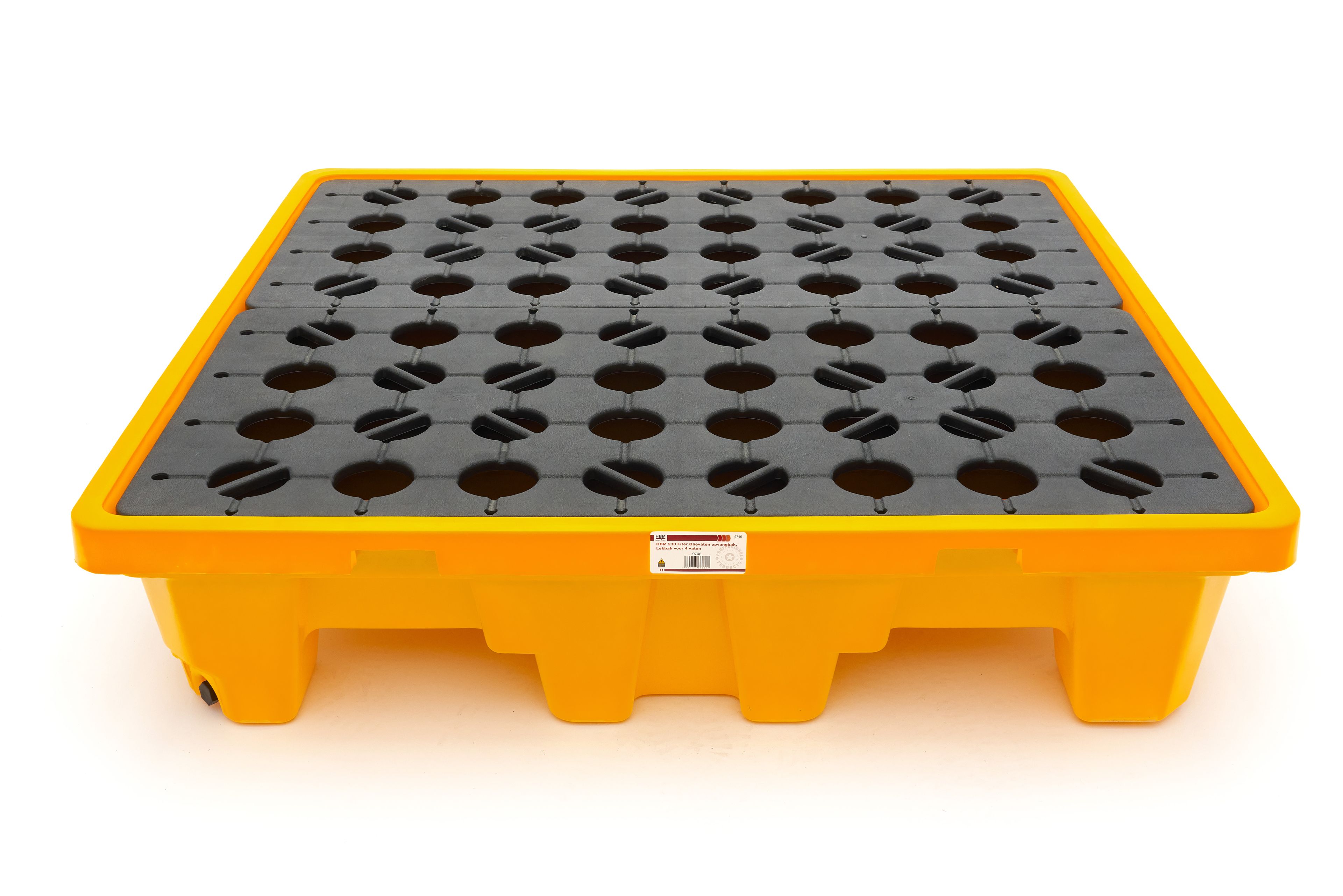 HBM Bac de rétention pour fûts à huile de 230 litres, bac de rétention pour 4 fûts