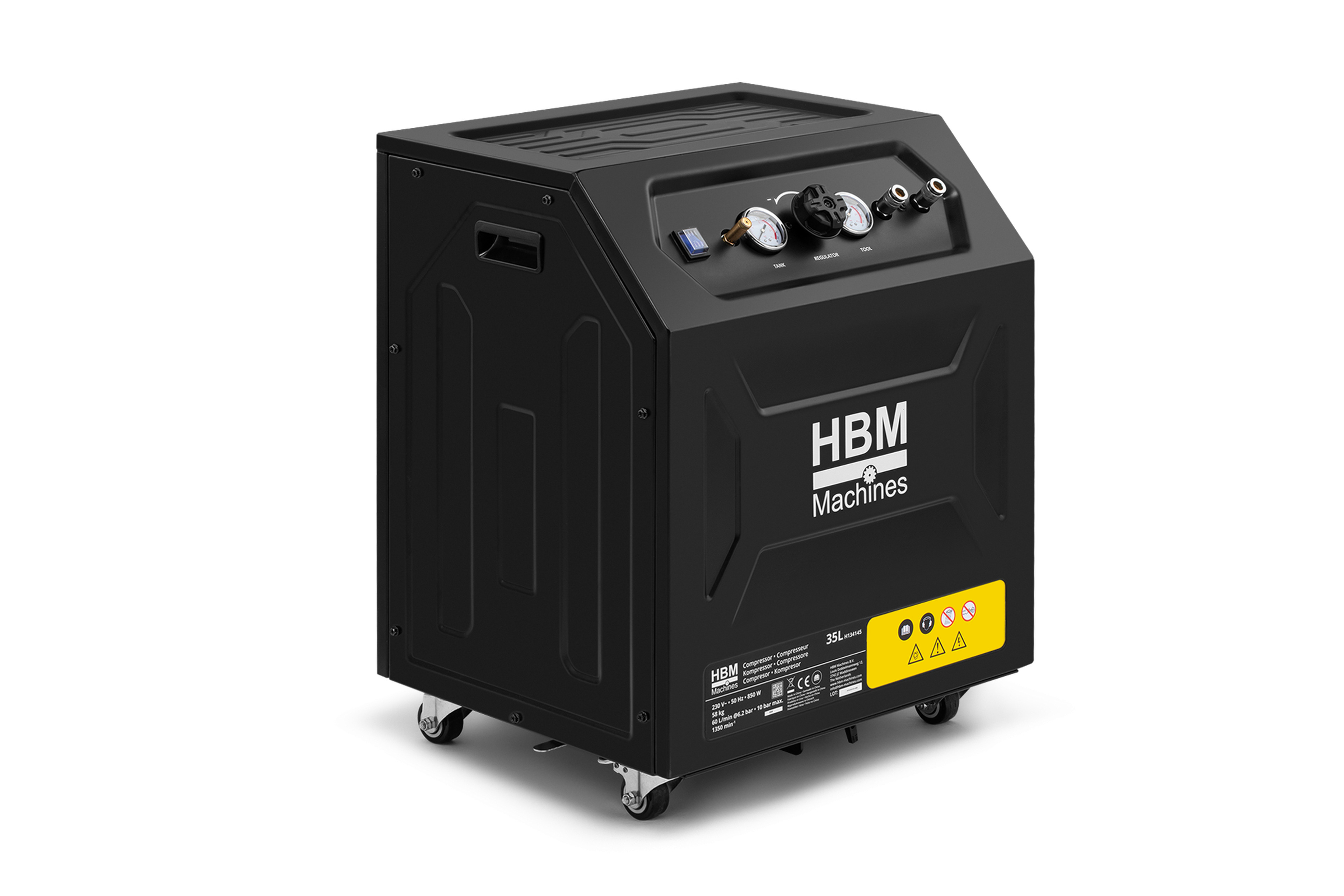 HBM ölfreier leiser Kompressor, 35 Liter, 10 Bar, 1,1 PS Image 4