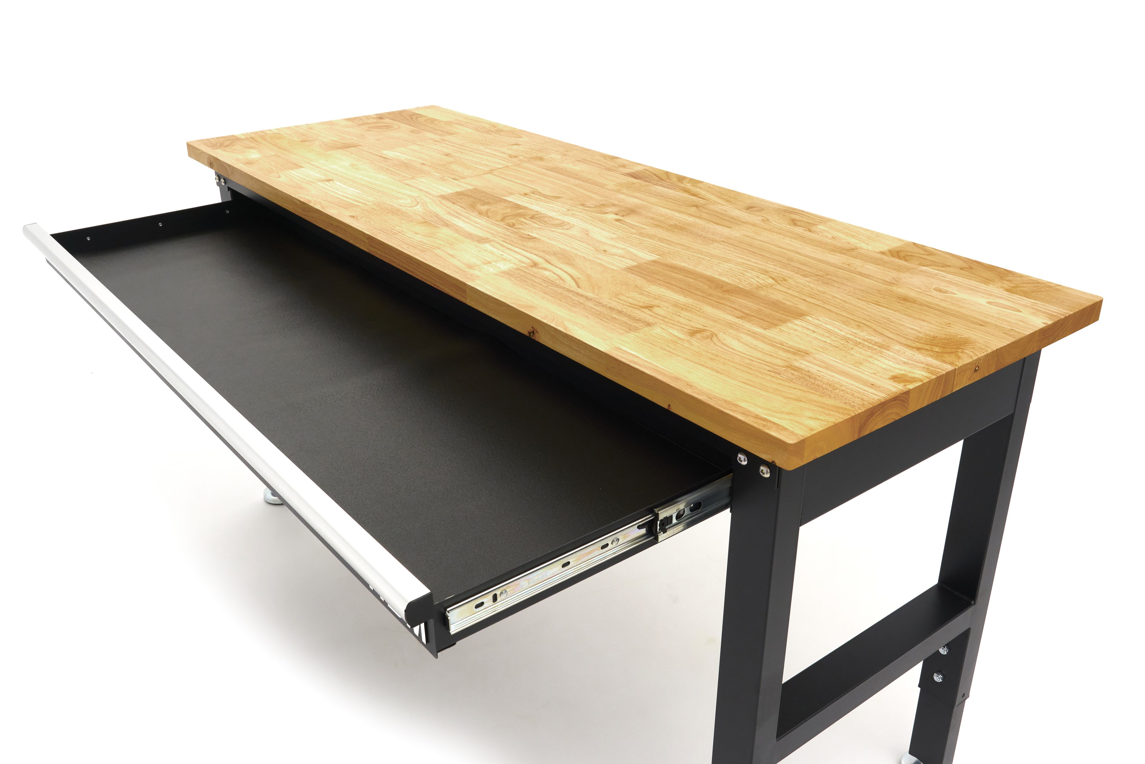 HBM in hoogte verstelbare werkbank met massief houten werkblad en lade 152 cm Image 6